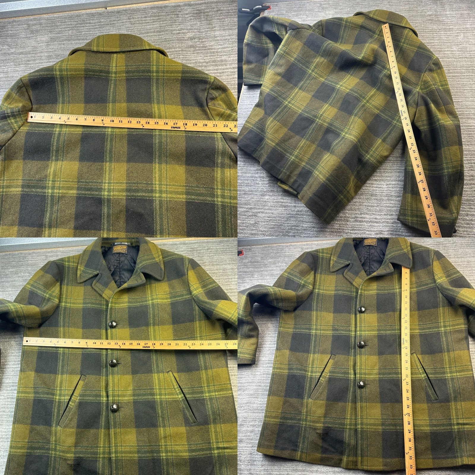 Pendleton VINTAGE Pendleton Jacket Mens XL Green Plaid Coat Chore Wool Size US XL / EU 56 / 4 - 9 Thumbnail