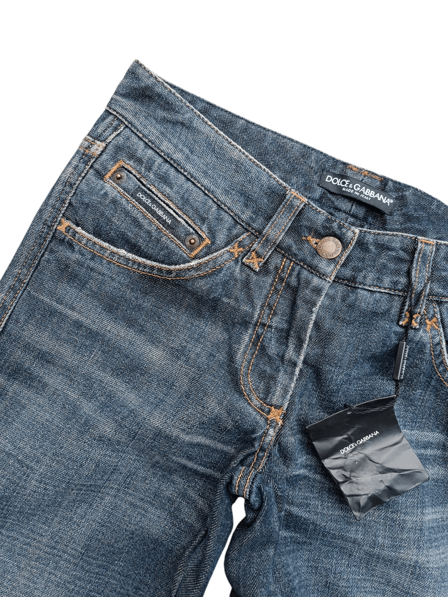 Dolce & Gabbana FLARED 💥 Dolce & Gabbana Blue Denim Distressed Zipper Jeans Size US 30 / EU 46 - 14 Thumbnail