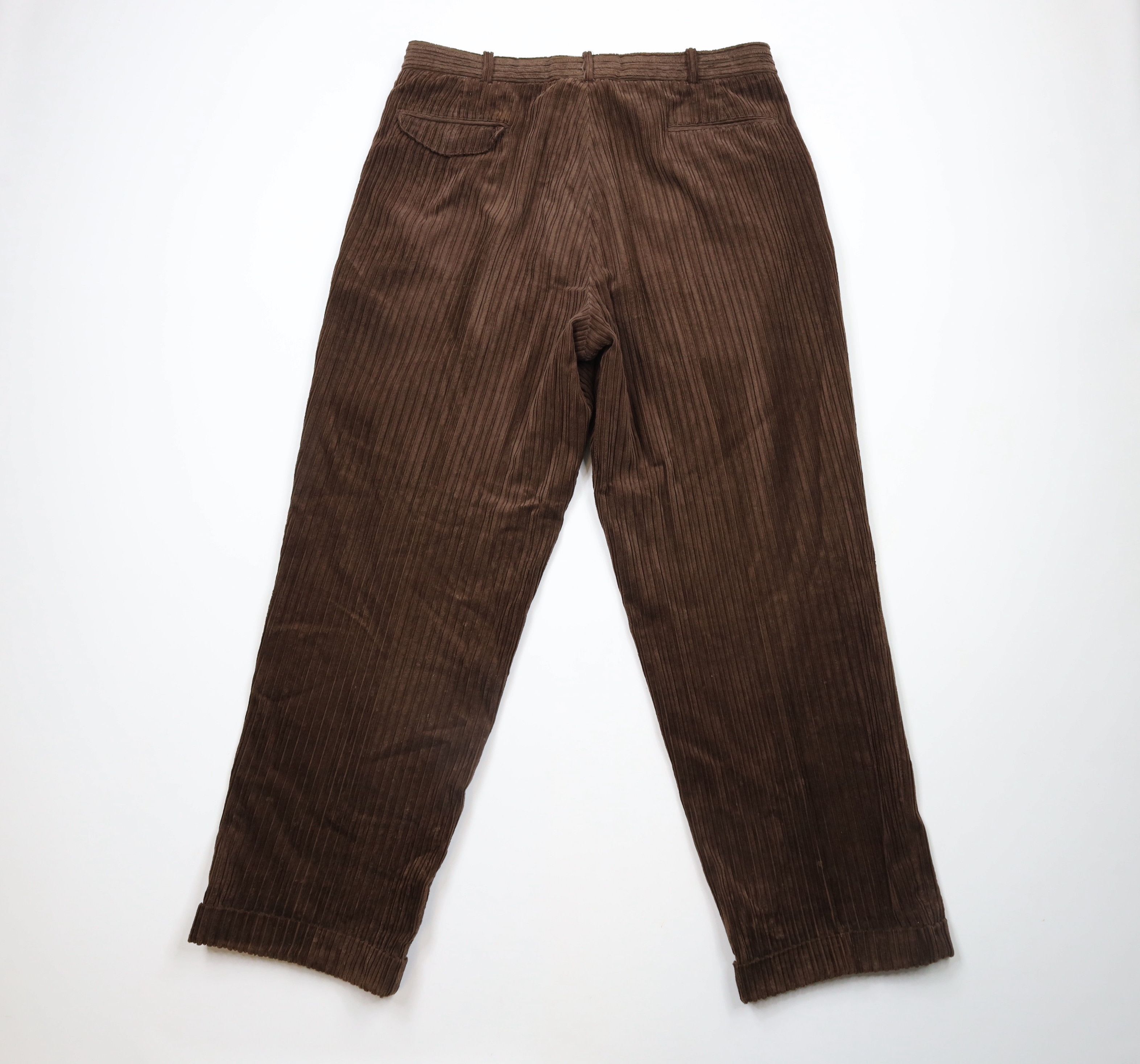 Vintage Vintage 90s Streetwear Pleated Wide Leg Corduroy Pants Size US 36 / EU 52 - 7 Thumbnail