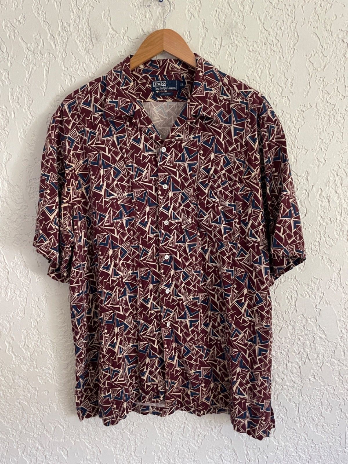 Polo Ralph Lauren 🔥 Polo Ralph Lauren® RARE 90s Geometric Rayon Camp Shirt Size US XL / EU 56 / 4 - 1 Thumbnail