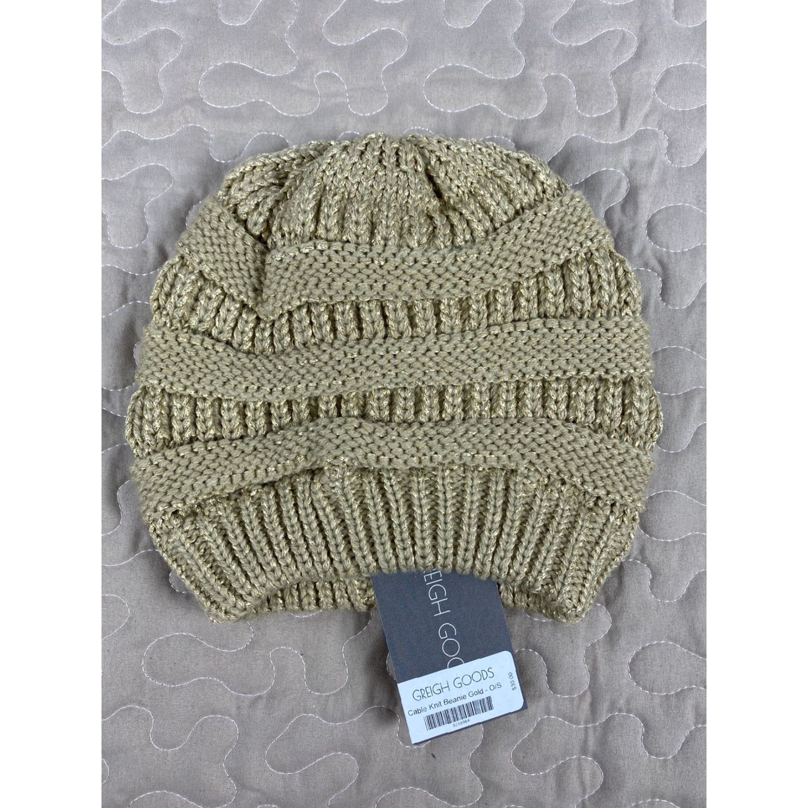Vintage VINTAGE? (No) Greigh Goods Womens Cable Knit Beanie Hat 2 Silver BNWT New Cap Knit Women One Size Silver Beanie Girls Womens Size ONE SIZE - 3 Thumbnail
