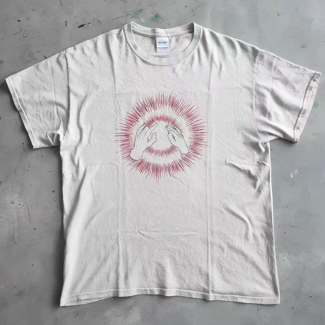 Vintage White Washed Vintage T-Shirt with Palm Print Size US M / EU 48-50 / 2 - 1 Thumbnail