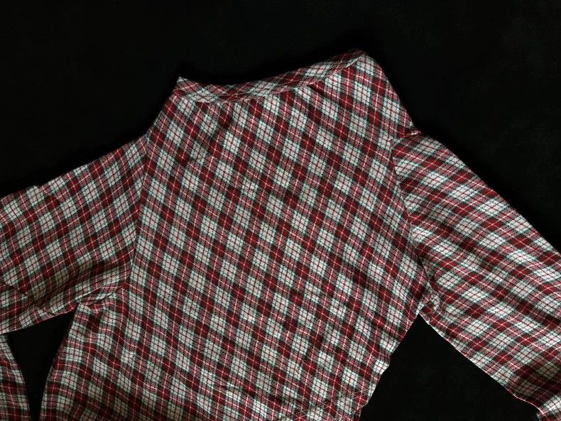 Comme des Garcons Comme Des Garcons College Plaid Irregular Long Sleeve Top Size S / US 4 / IT 40 - 8 Thumbnail
