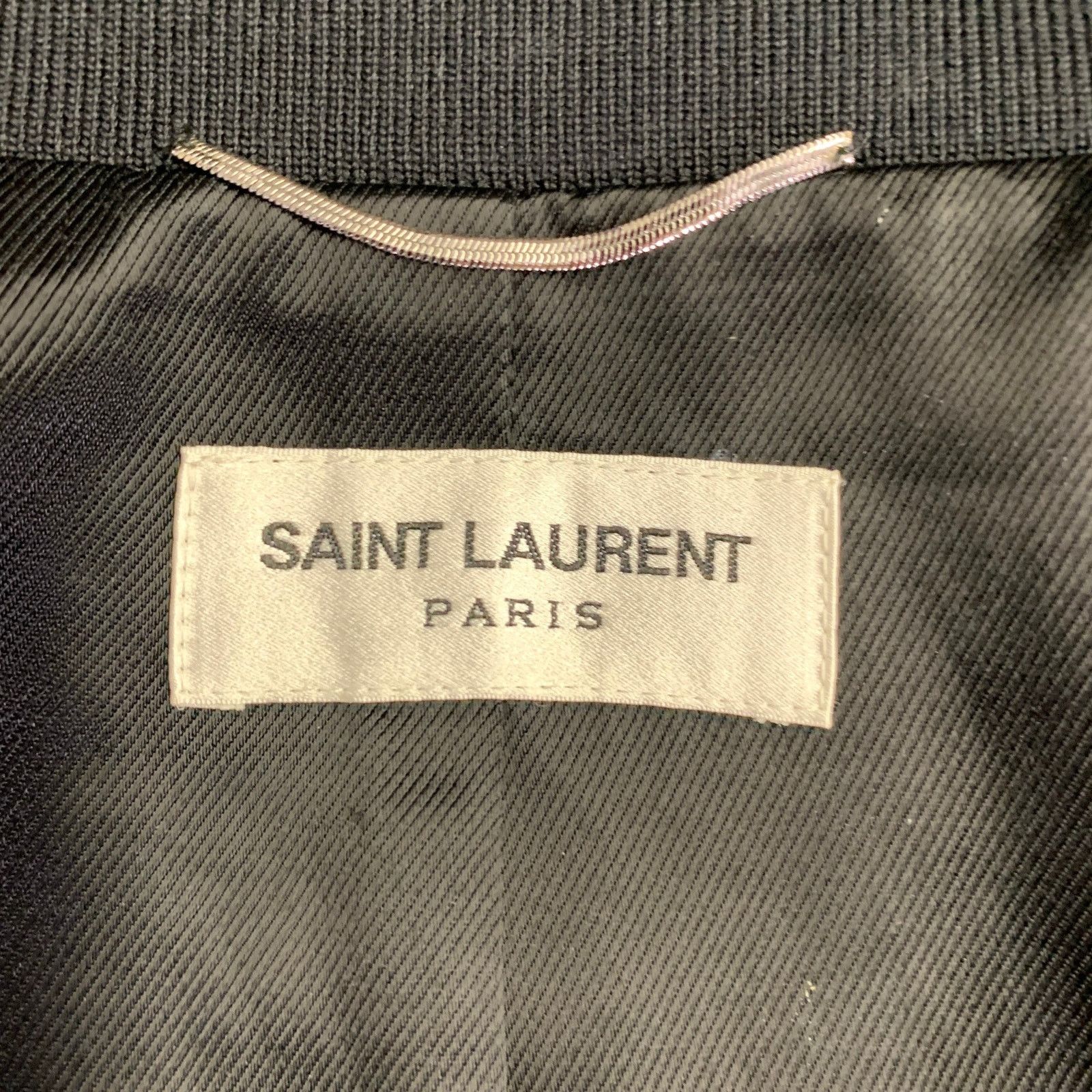 Saint Laurent Paris 40 Black Multi Color Floral Viscose Varsity Jacket Size US L / EU 52-54 / 3 - 5 Thumbnail
