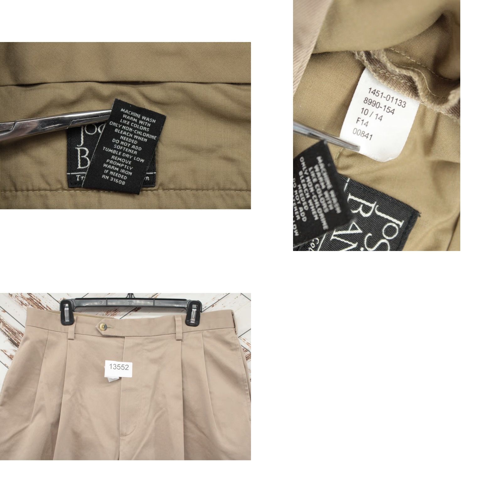 Jos. A. Bank Jos A Bank Chino Pants Men's 36 Khaki Heavy Cotton Pleated Cuffed Casual Friday Size US 36 / EU 52 - 8 Thumbnail