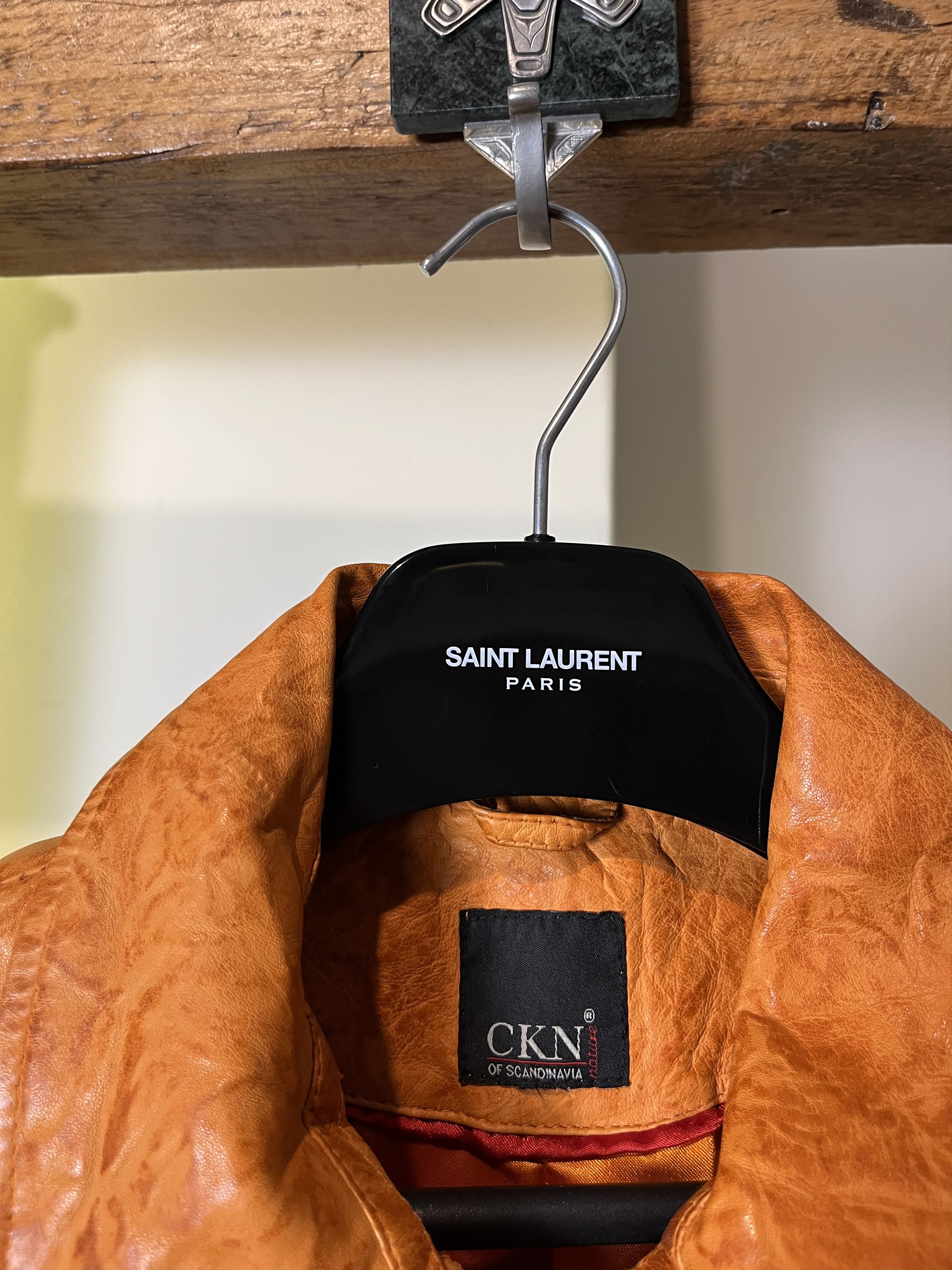 Vintage Avant Garde Vintage y2k 90s Real Leather Orange Jacket Size US M / EU 48-50 / 2 - 5 Thumbnail