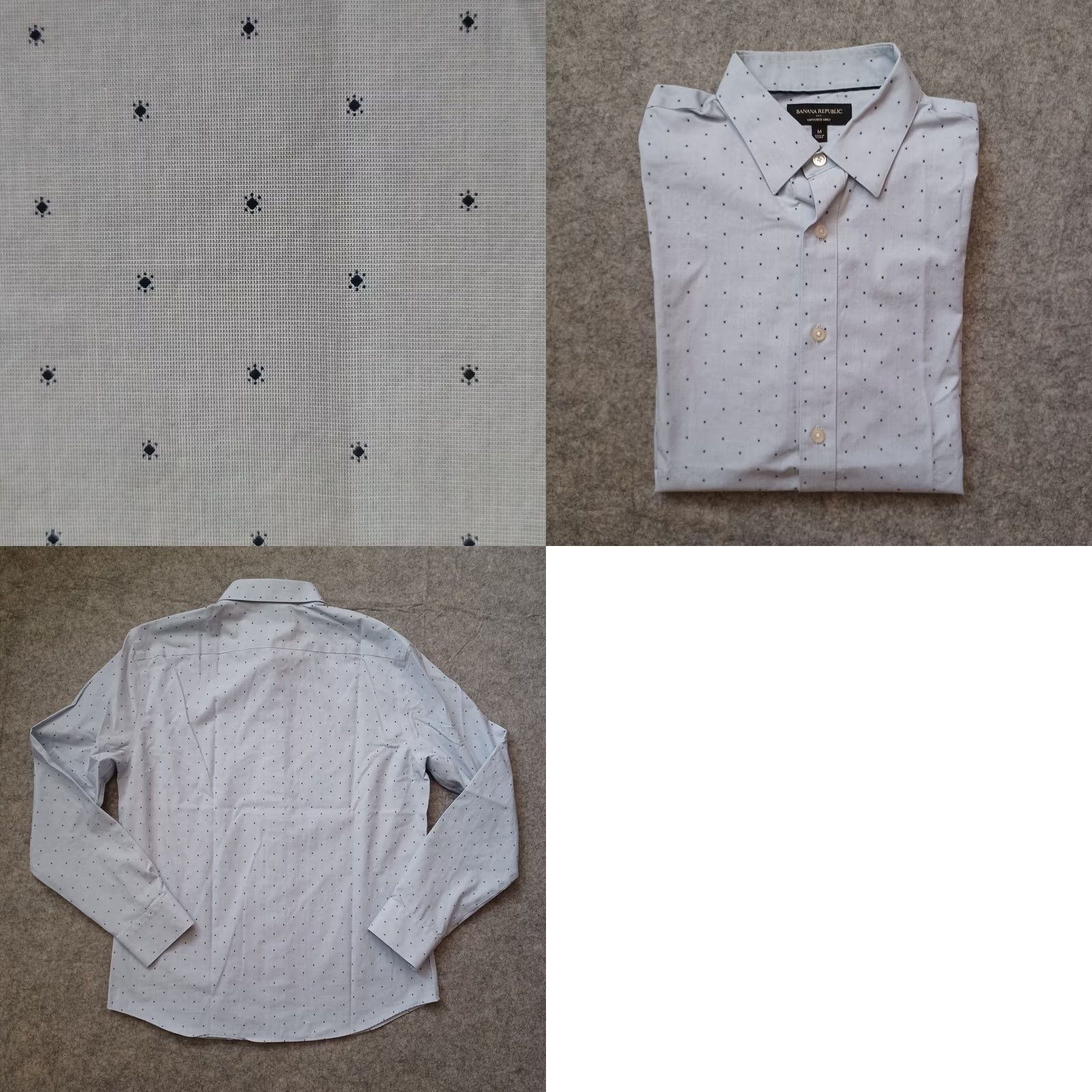 Banana Republic Banana Republic Shirt Mens Medium Blue Geometric Button-Up Long Sleeve Untucked Button Up Regular Fit Casual Weekday Entre... Size US M / EU 48-50 / 2 - 9 Thumbnail