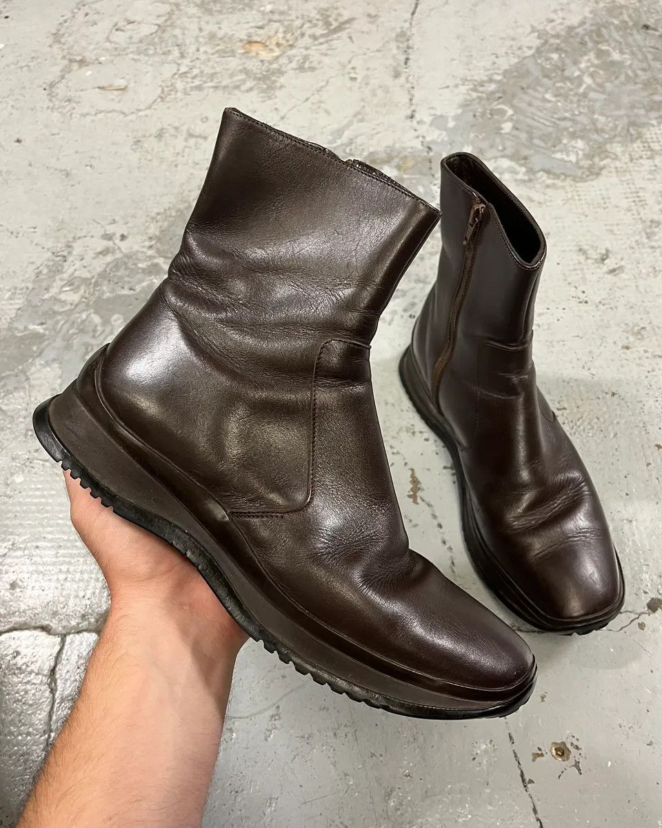 Prada 2000s Prada Dark Brown Leather Ankle Boots Size US 5.5 / EU 38 - 1 Thumbnail