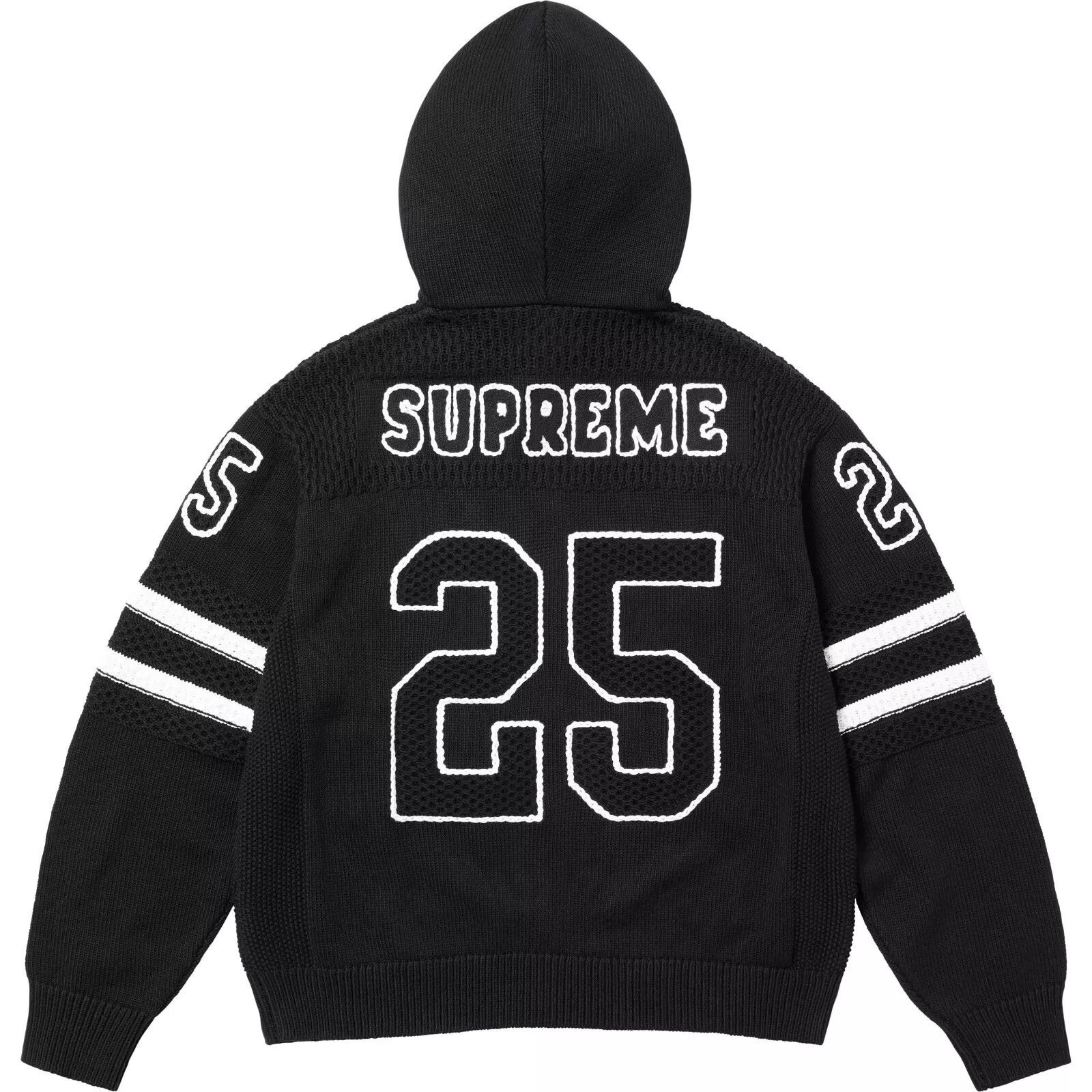 Supreme Supreme SS25 Sport Zip Up Hooded Knit Sweater Black XL New