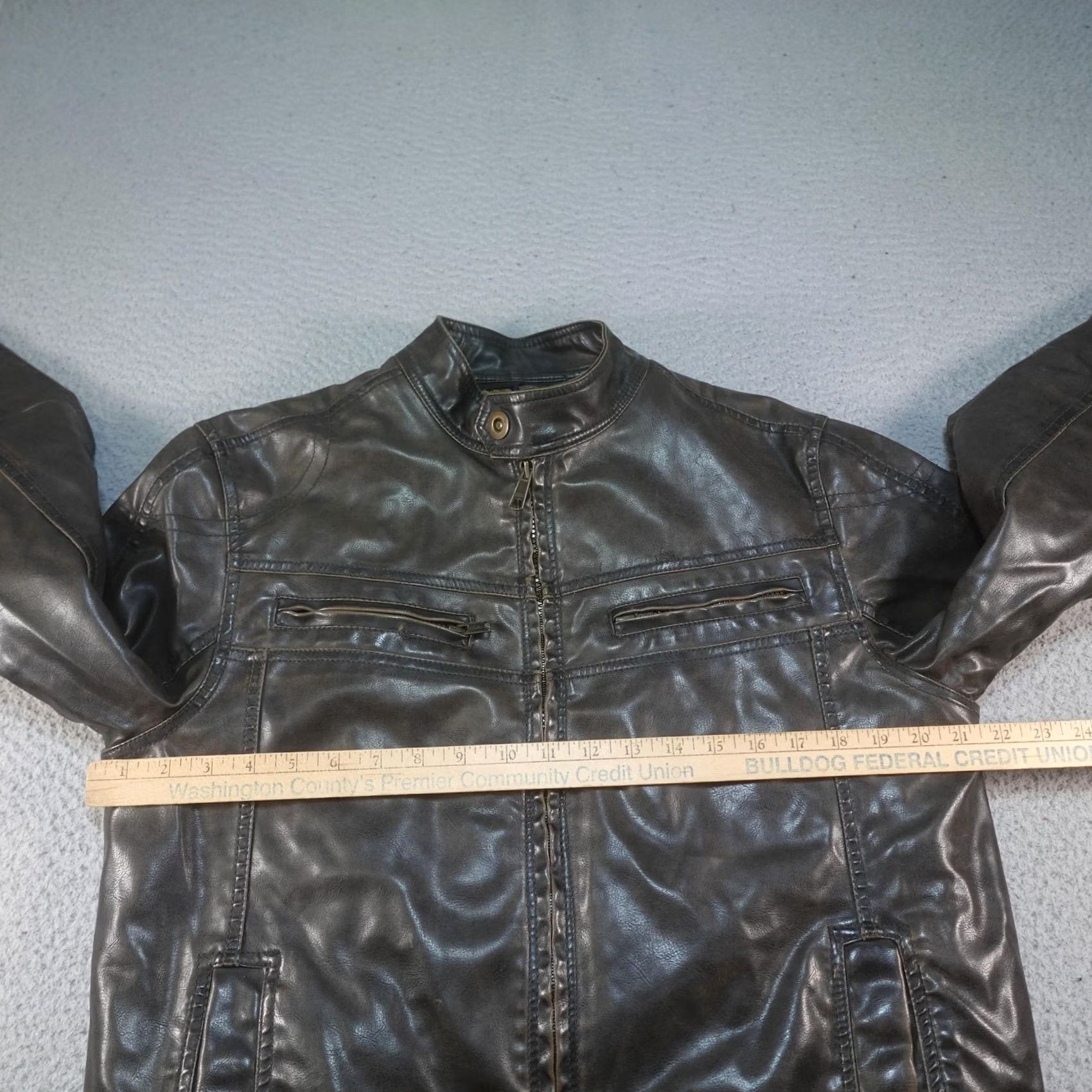 Vintage VINTAGE Motorcycle Jacket Mens S Brown Faux Leather Sherpa Lined Biker Moto Satin? Size US S / EU 44-46 / 1 - 7 Thumbnail