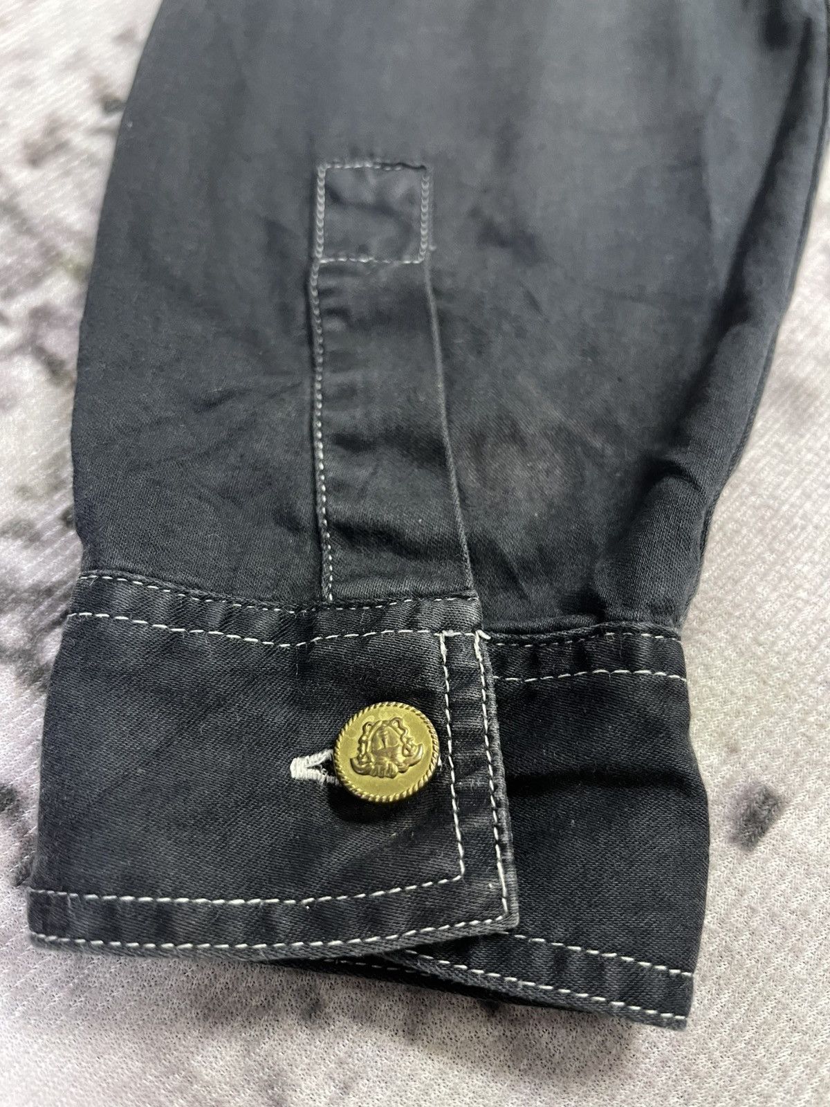 Versace Jeans Couture × Vintage Versace Vintage Black White Contrast Stitch Long Sleeve Size US XL / EU 56 / 4 - 13 Thumbnail