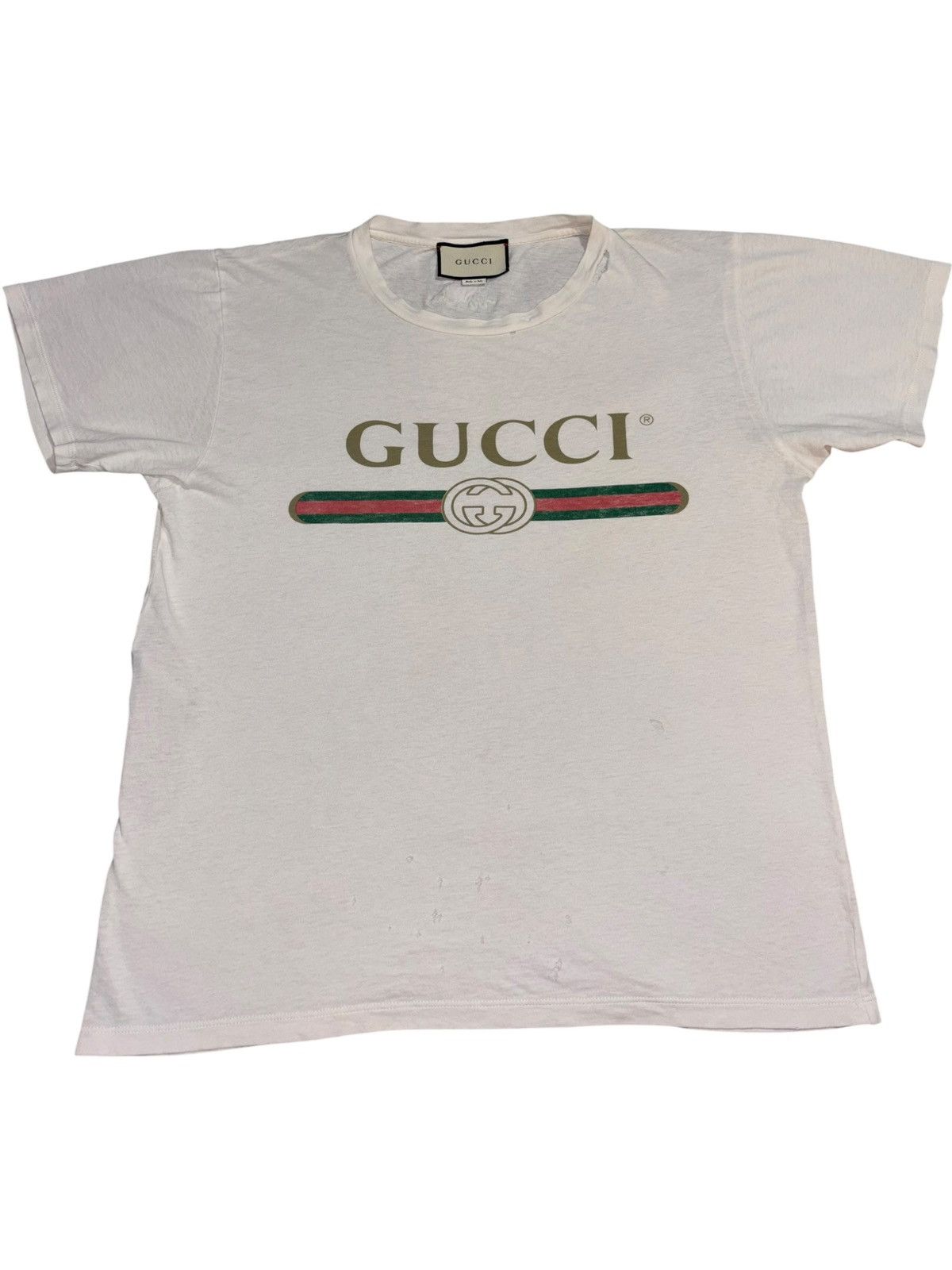 Gucci Gucci distressed thrashed graphic shirt embroidery flower Size US M / EU 48-50 / 2 - 1 Thumbnail