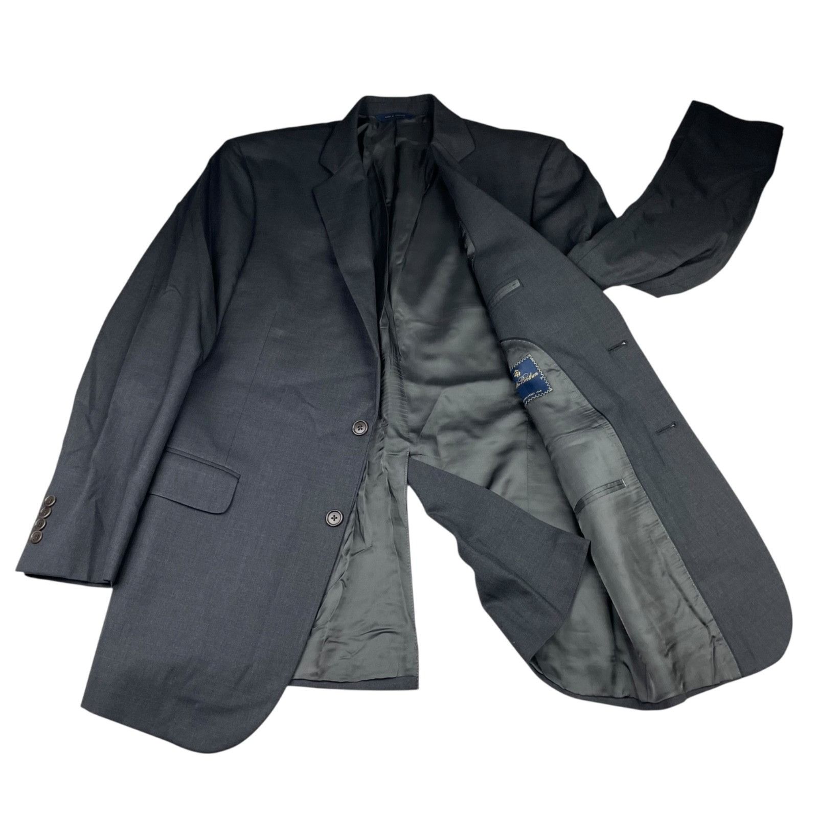 Brooks Brothers Brooks Brothers Men's Wool Stretch 2-Button Suit Gray • 41L Size 42L - 3 Thumbnail