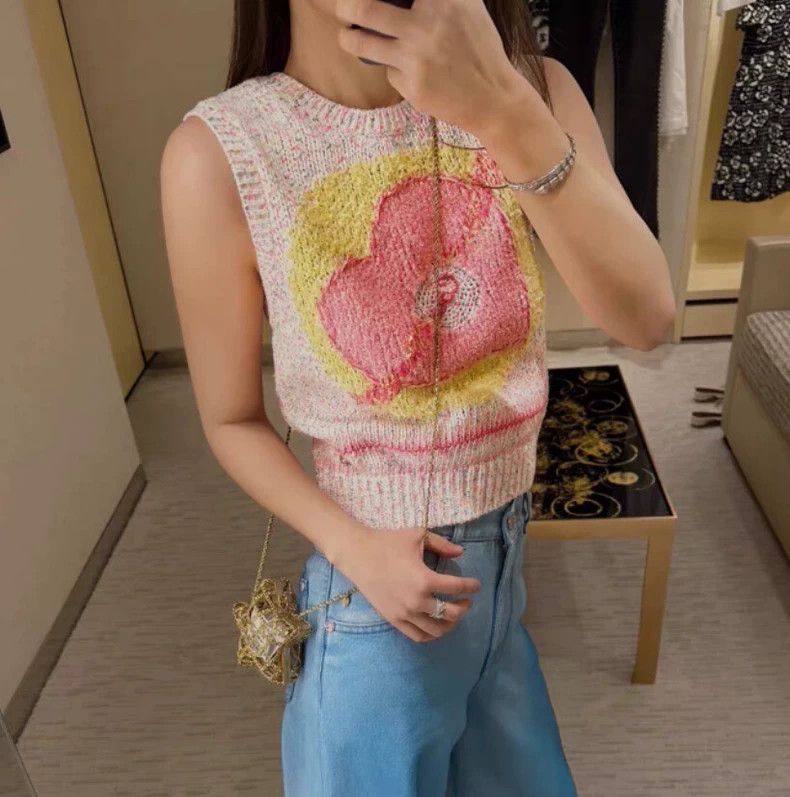 Chanel Chanel 24C pink striped love inlaid cotton round-neck slee Size XS / US 0-2 / IT 36-38 - 9 Thumbnail