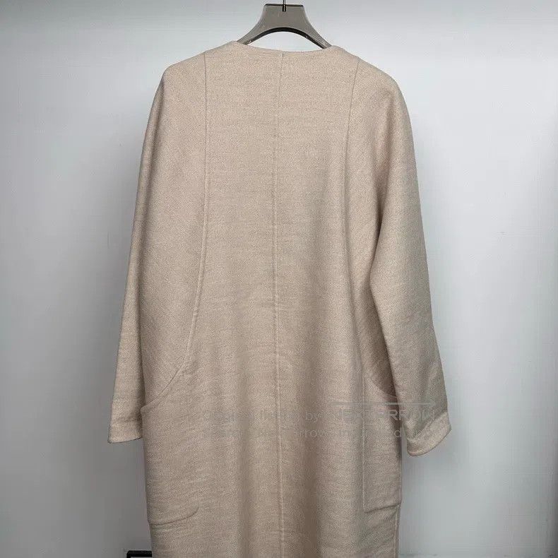 Hermes Hermes Oatmeal Single Button Loose Fit Trench Coat Size XS / US 0-2 / IT 36-38 - 2 Thumbnail