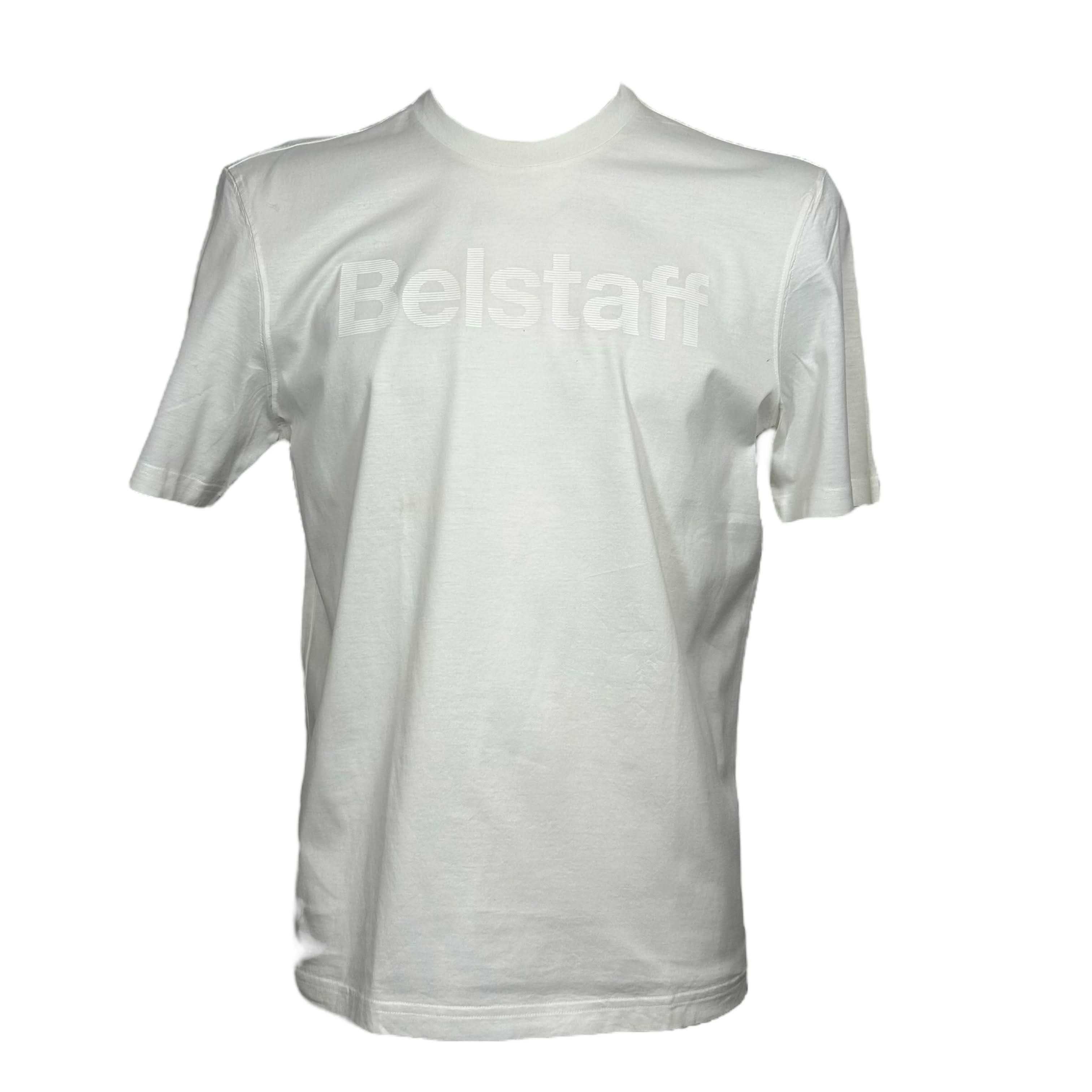 Belstaff Belstaff White Spellout Short Sleeve T-shirt Size Large Size US L / EU 52-54 / 3 - 1 Thumbnail