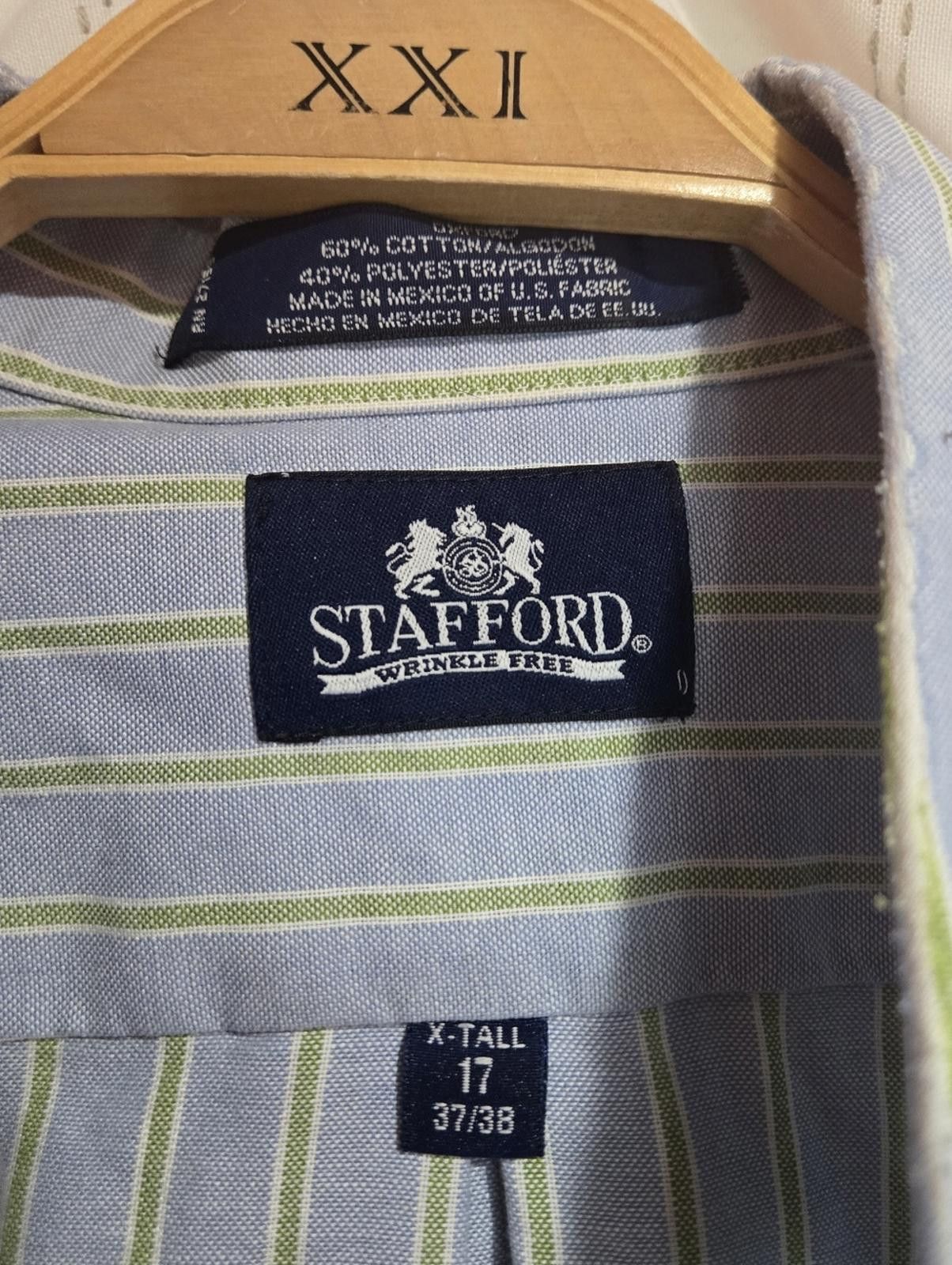 Stafford Stafford Cotton Blend Oxford Shirt Size 38R - 2 Thumbnail
