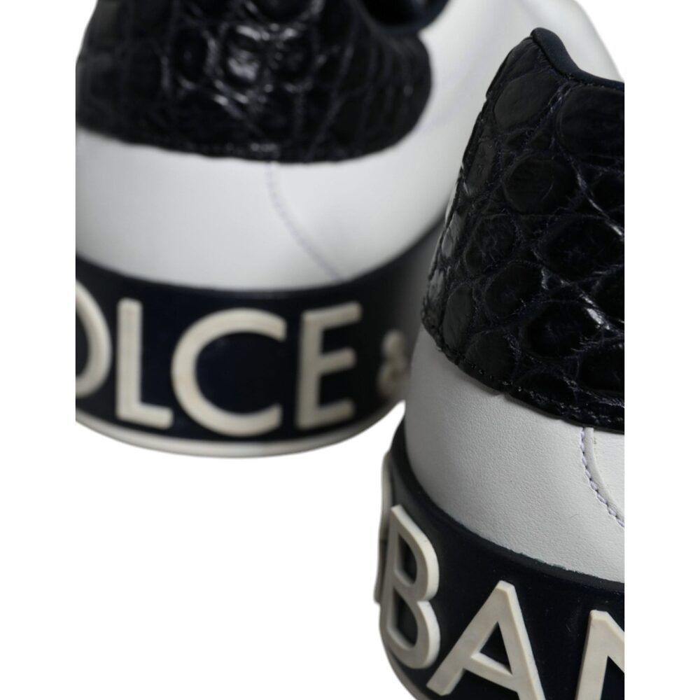 Dolce & Gabbana Dolce & Gabbana Black Leather Logo Portofino Sneaker Shoes Size US 6 / EU 39 - 6 Thumbnail