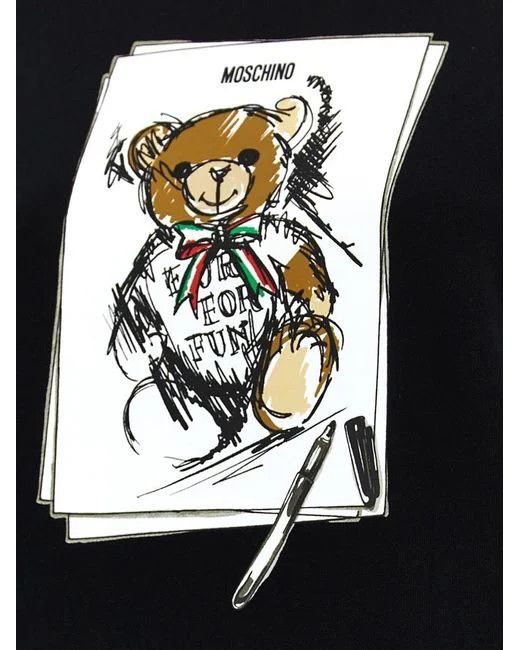 Moschino o1s22i1n0824 Teddy Bear Sweatshirt in Black Size M / US 6-8 / IT 42-44 - 4 Thumbnail