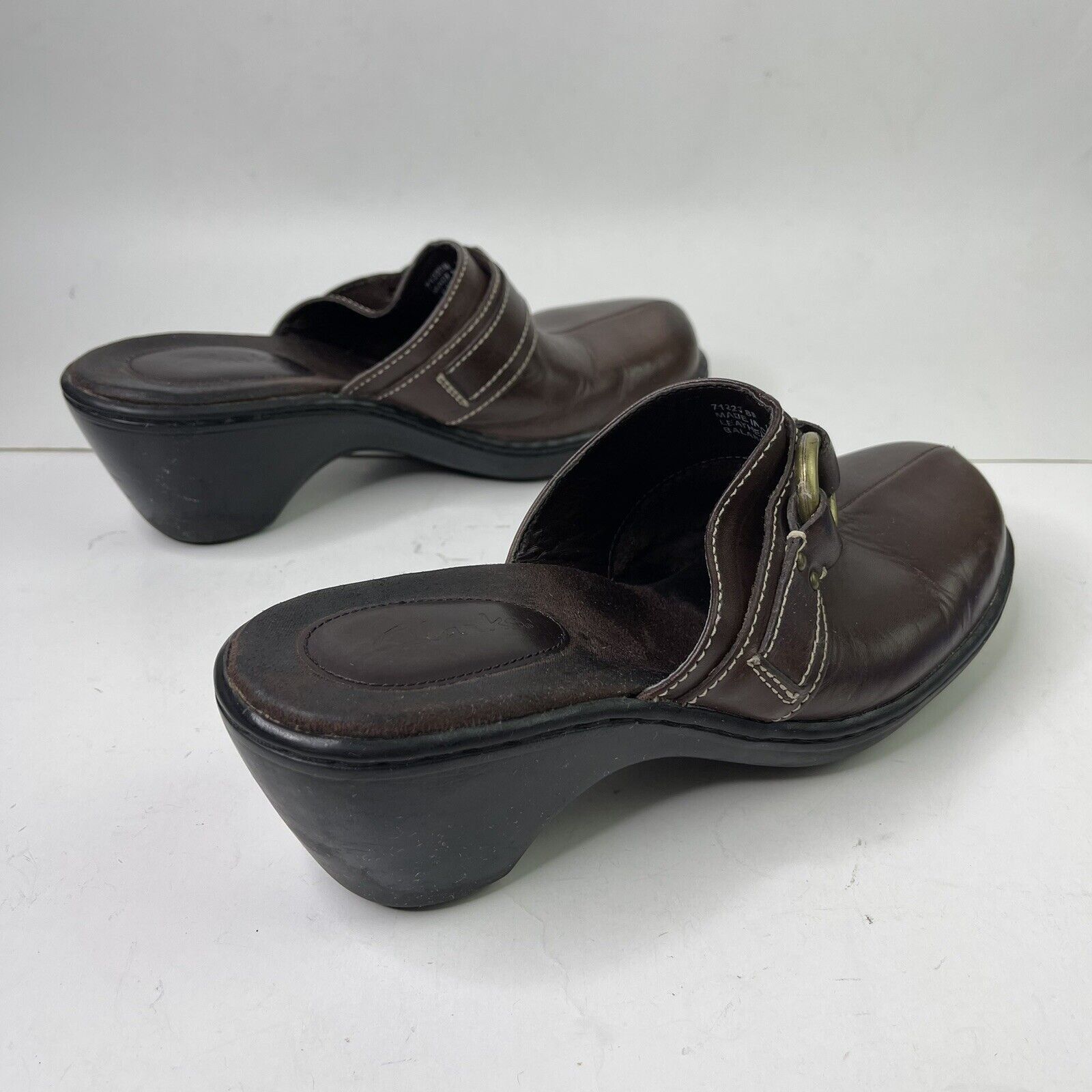Clarks Clarks Women Clogs Brown Comfort Shoes Sz 8 M Heel Leather Size US 8 / IT 38 - 5 Thumbnail