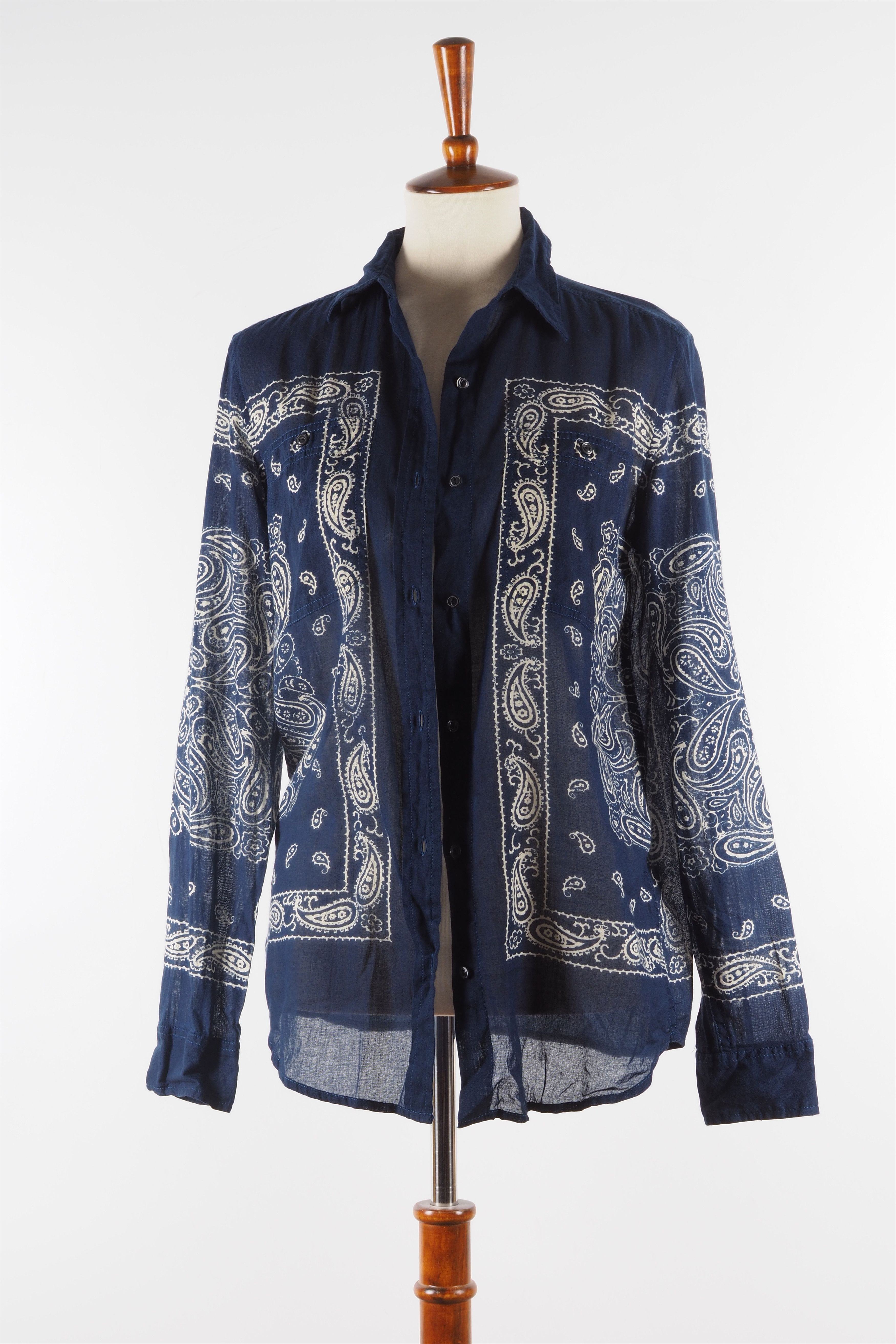 Denim & Supply Ralph Lauren × Ralph Lauren Denim & Supply Ralph Lauren Blue Paisley Long Sleeve Shirt Size S / US 4 / IT 40 - 3 Thumbnail