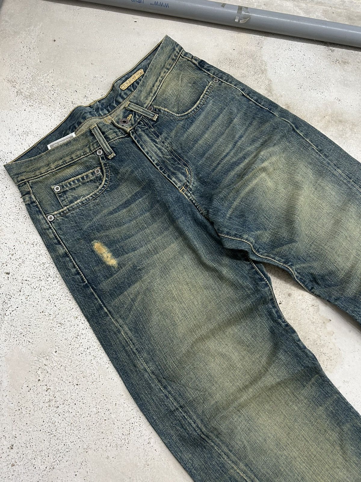 Hysteric Glamour Chip Pepper Jean Baggy Mud Washed Whisker Distressed Size US 30 / EU 46 - 5 Thumbnail