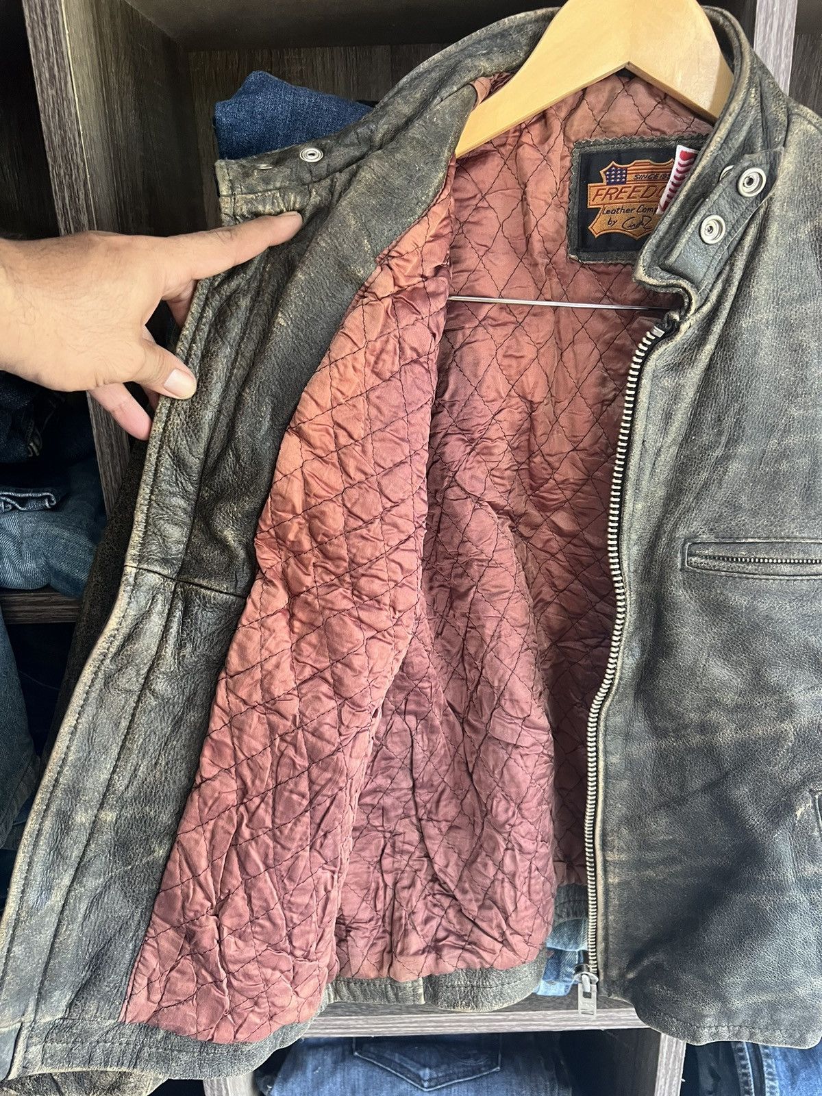 Other 🔥Vintage Freedom Leather Biker Jacket Size US S / EU 44-46 / 1 - 14 Thumbnail