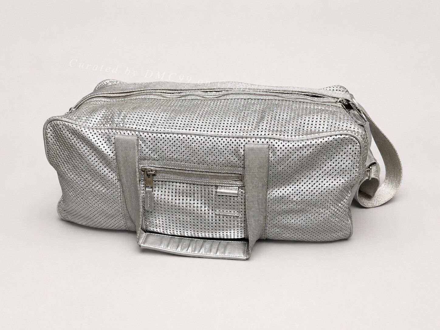 Dior AW06 Dior Homme Hedi Slimane White Leather Deville Duffel Bag 