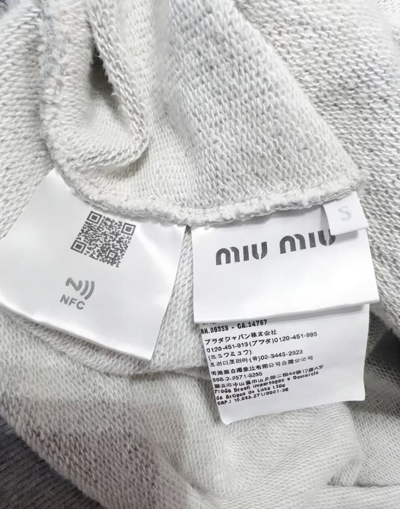 Miu Miu Miu Miu Gray Classic Logo Zip Hoodie Size US S / EU 44-46 / 1 - 6 Thumbnail