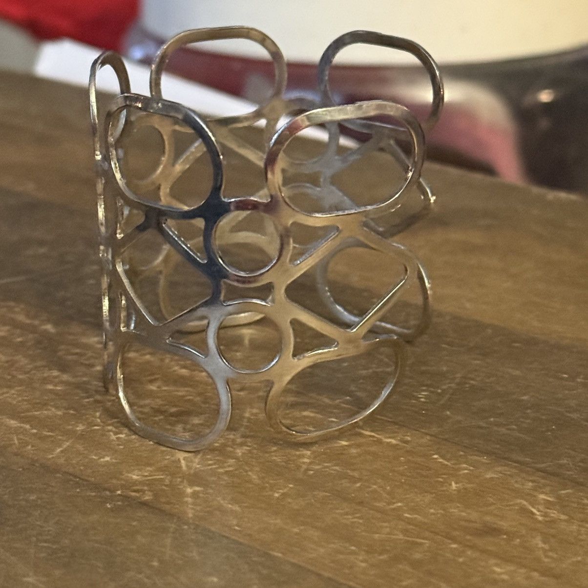 Other Silver tone wide geometric cutout cuff bangle bracelet Size ONE SIZE - 6 Thumbnail