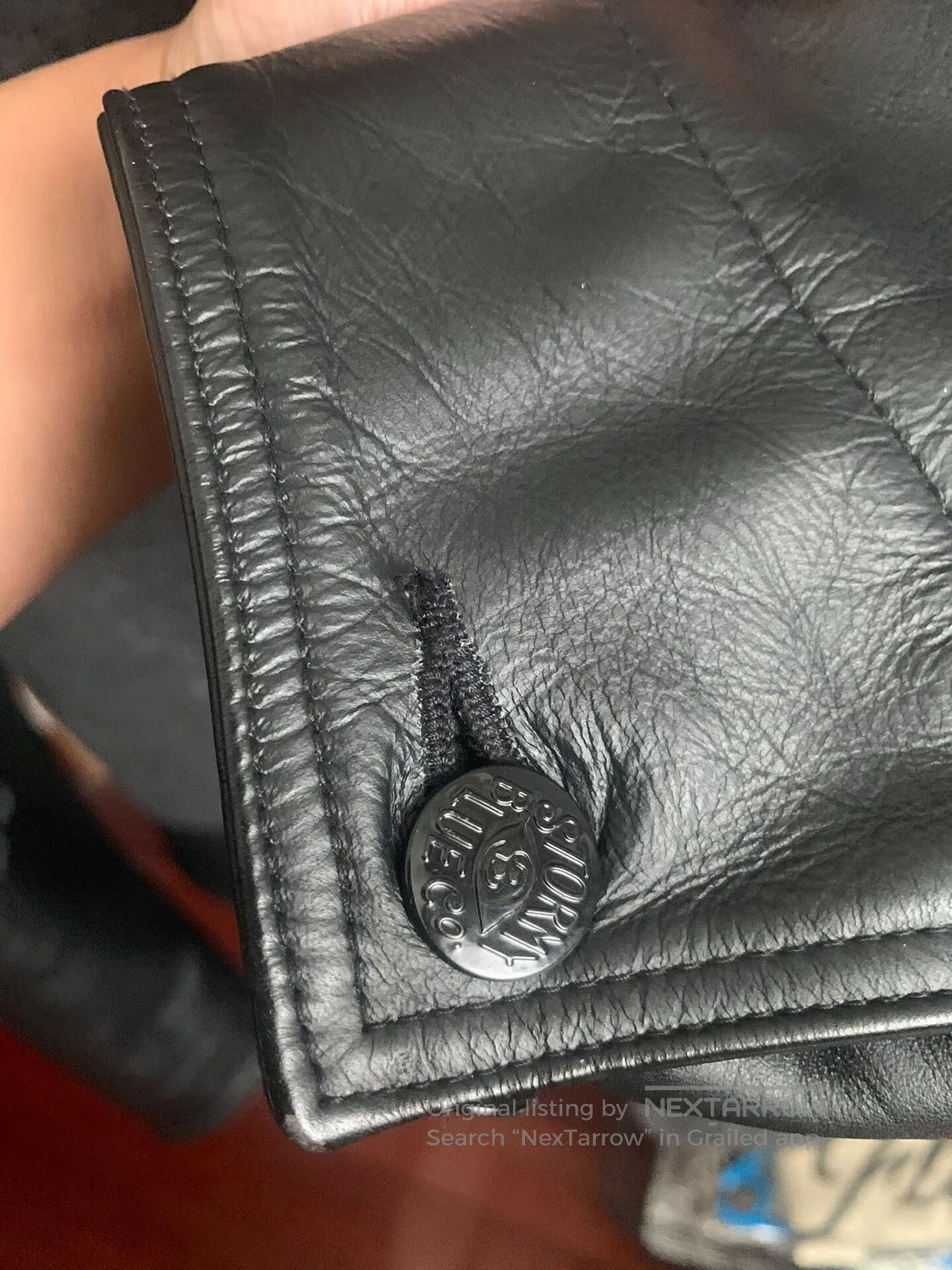 Pherrow's gray cotton jacket with leather accents. Size US L / EU 52-54 / 3 - 5 Thumbnail