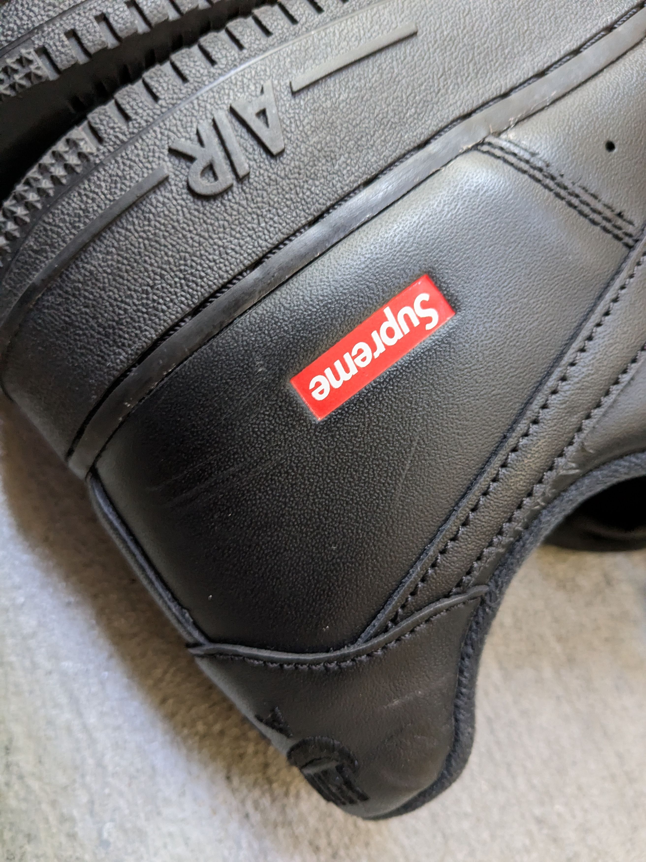 Nike × Supreme Nike Air Force 1 Low Supreme Black 11.5 CU9225-001 Leather Size US 11.5 / EU 44-45 - 11 Thumbnail