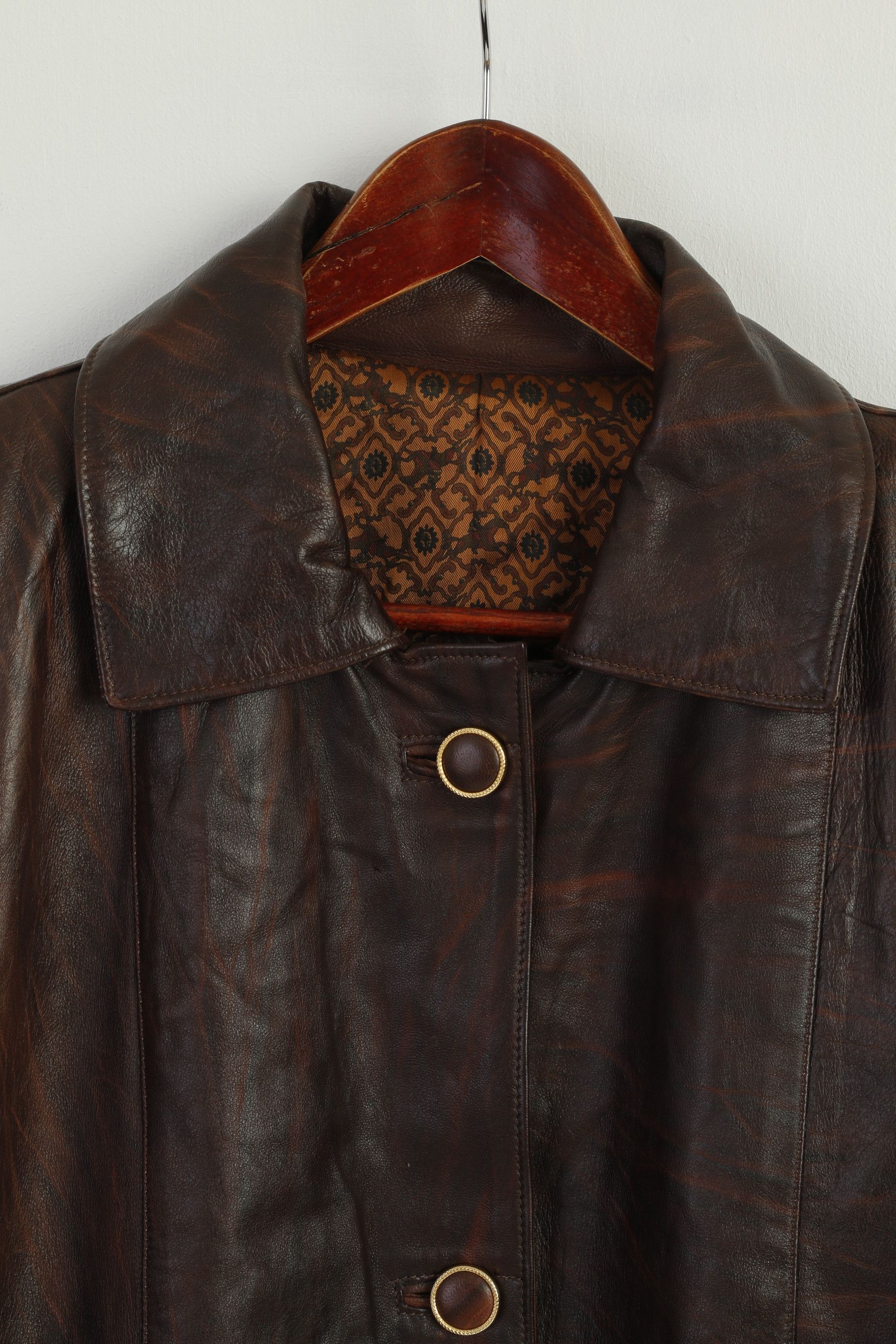 Genuine Leather Leather Stil Confezioni Women L Jacket Brown Soft 8530 Size L / US 10 / IT 46 - 3 Thumbnail