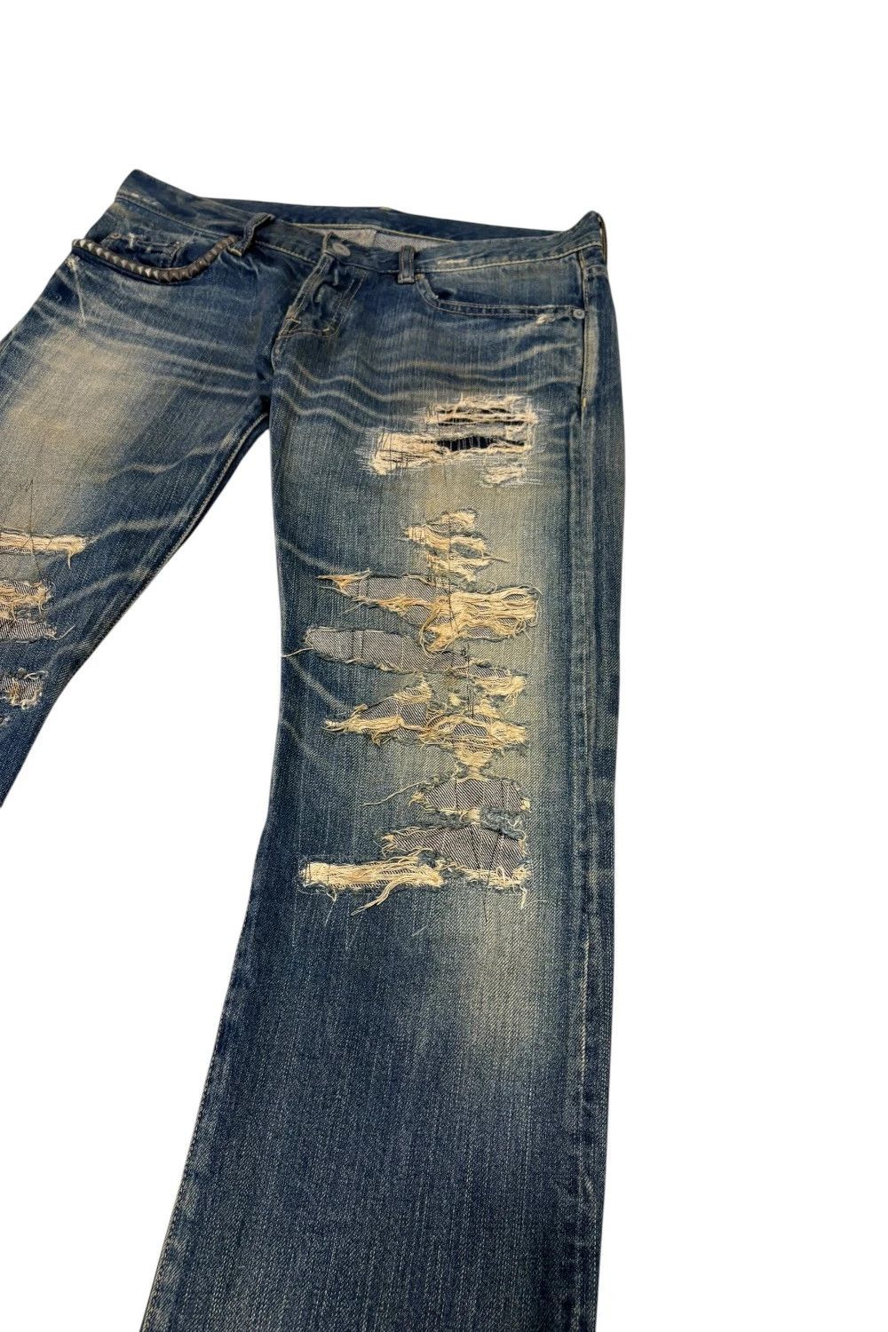 Hysteric Glamour Hysteric Glamour distressed patchwork studded pocket jeans Size US 32 / EU 48 - 2 Thumbnail