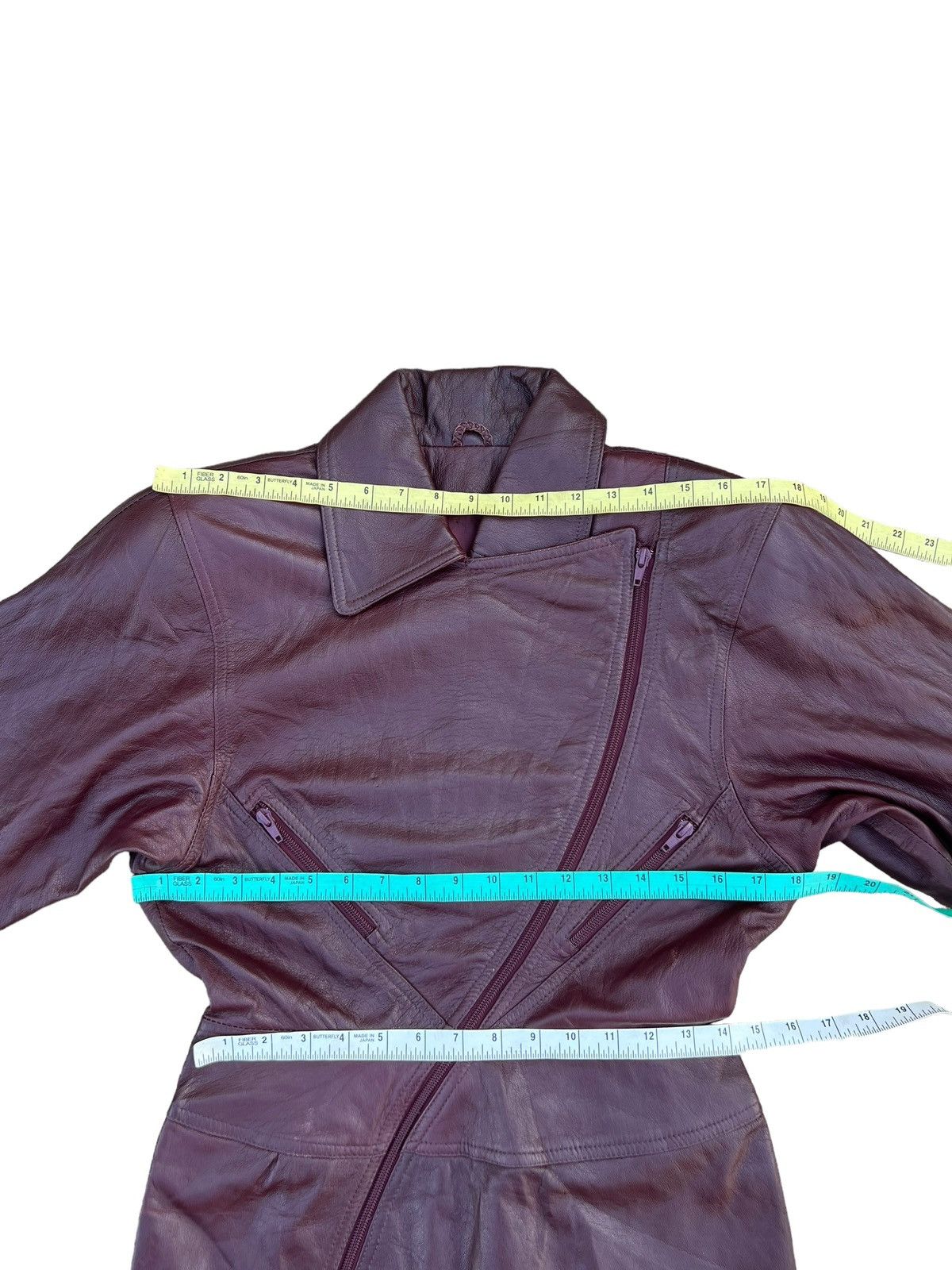 Vintage Vintage Unknown Fade Patina Leather Zipper Biker Dress Size XS / US 0-2 / IT 36-38 - 2 Thumbnail