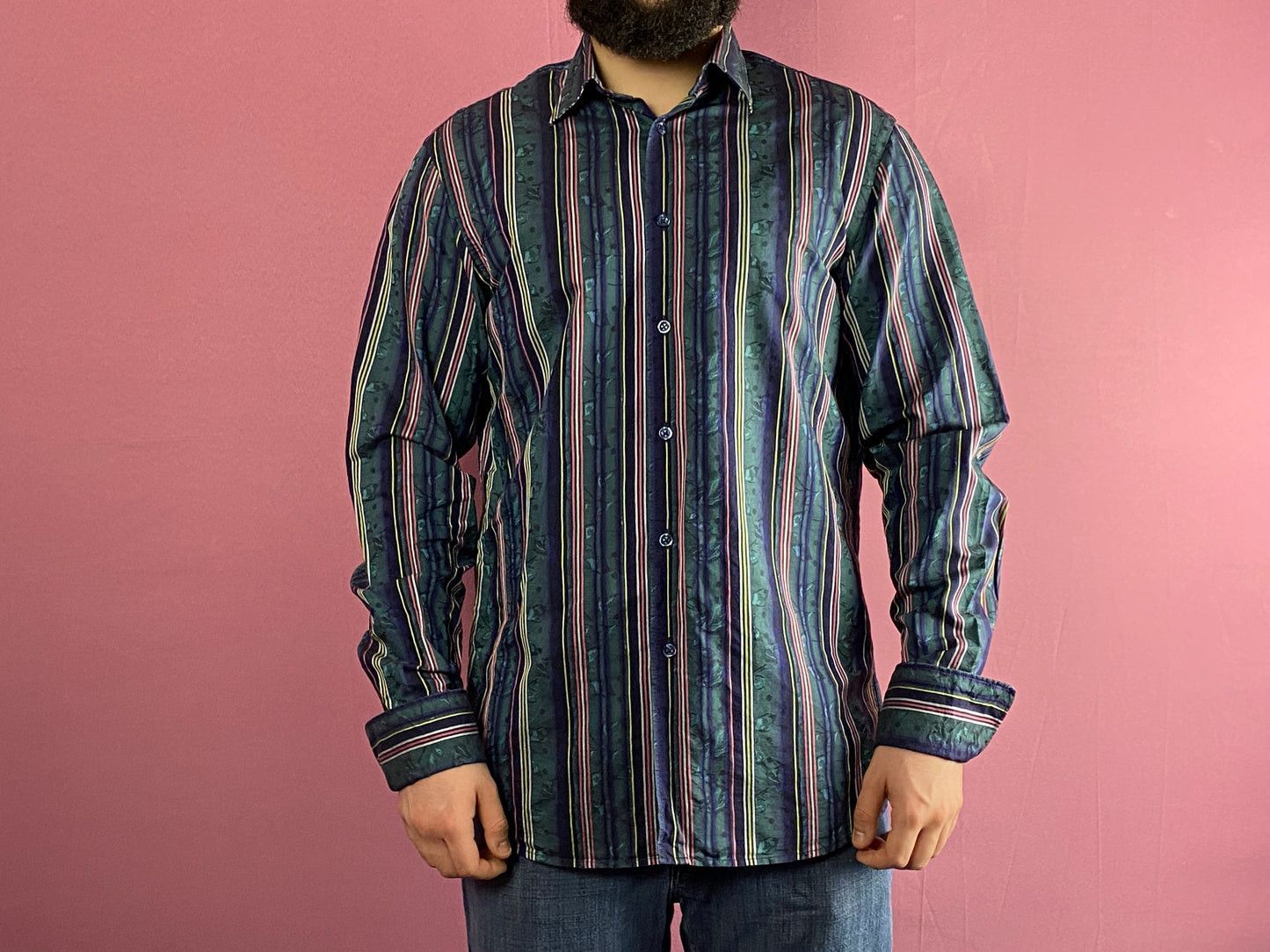 Kenzo × Vintage Kenzo Vintage Men's Striped French Cuff Dress Shirt - L Size US L / EU 52-54 / 3 - 4 Thumbnail