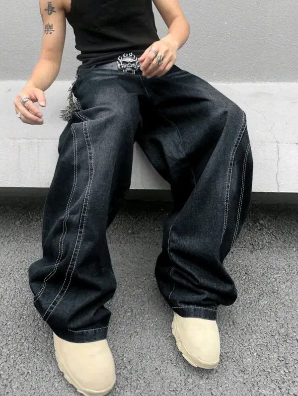 Japanese Brand Fujiwara x oue Loose Fit Wide Leg Casual Denim Pants Size US 37 - 5 Thumbnail