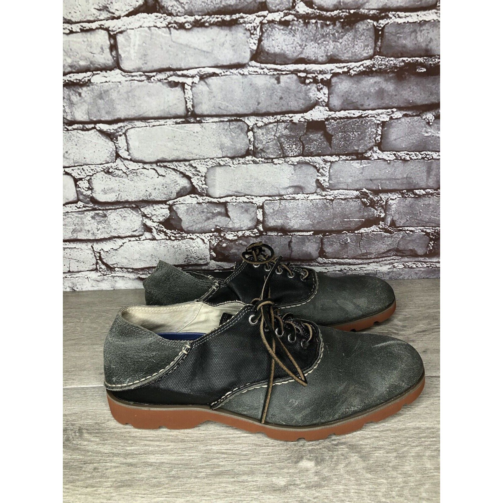 Sperry Sperry Top Sider Gray Black Leather Oxfords Lace Up Shoes Me Size US 11.5 / EU 44-45 - 16 Thumbnail