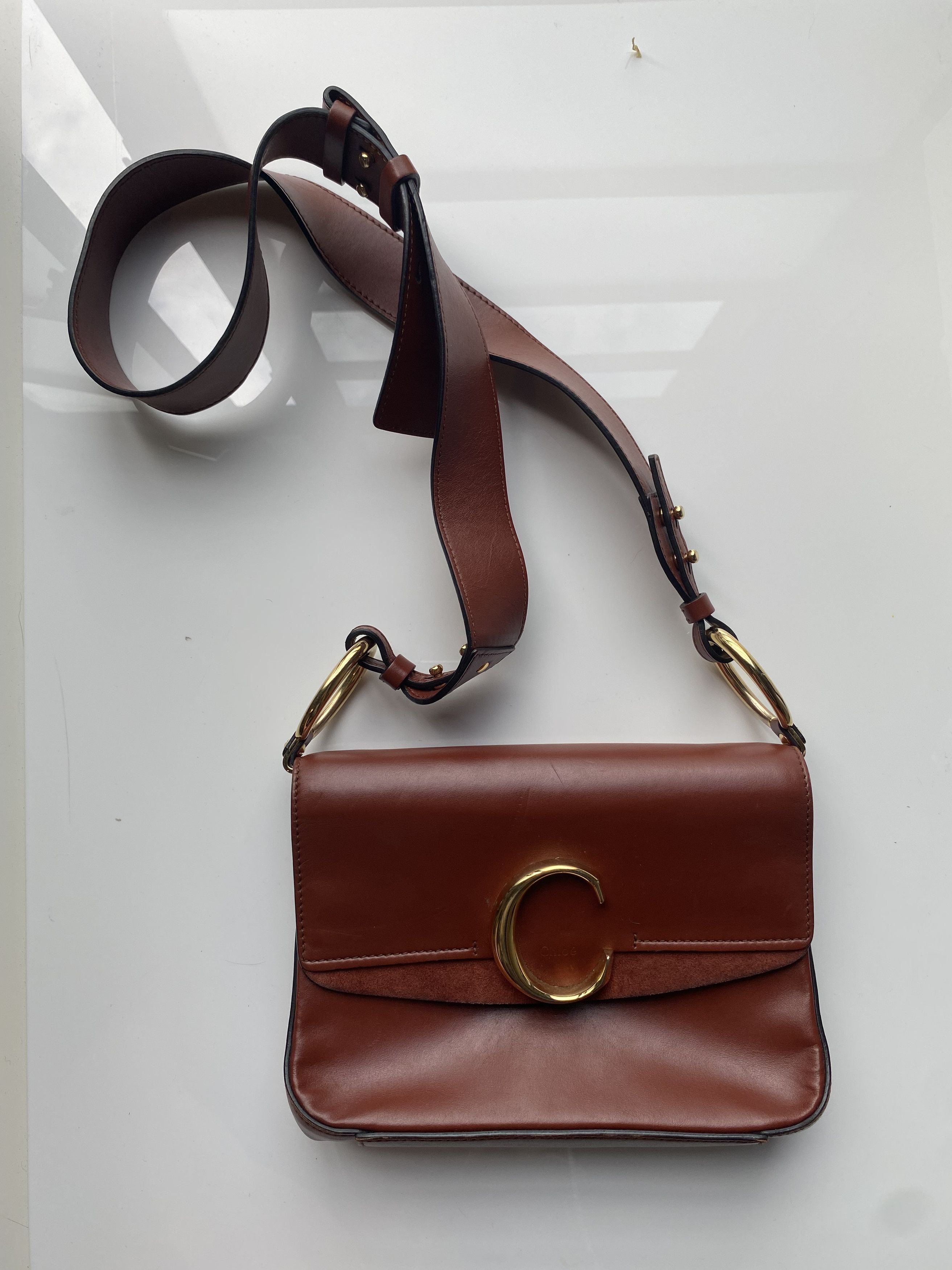 Chloe CHLOÉ C Mini Brown Leather Cross Body Bag Used Size ONE SIZE - 1 Thumbnail