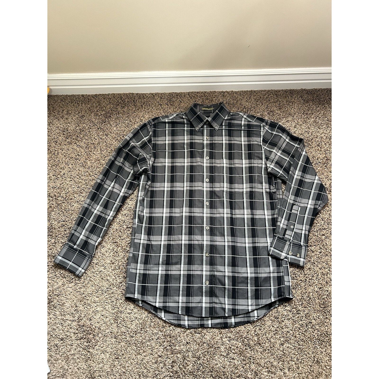 Cabelas Cabela's Mens MT Tall Blue Plaid Button Down Wrinkle Free Size US M / EU 48-50 / 2 - 1 Thumbnail