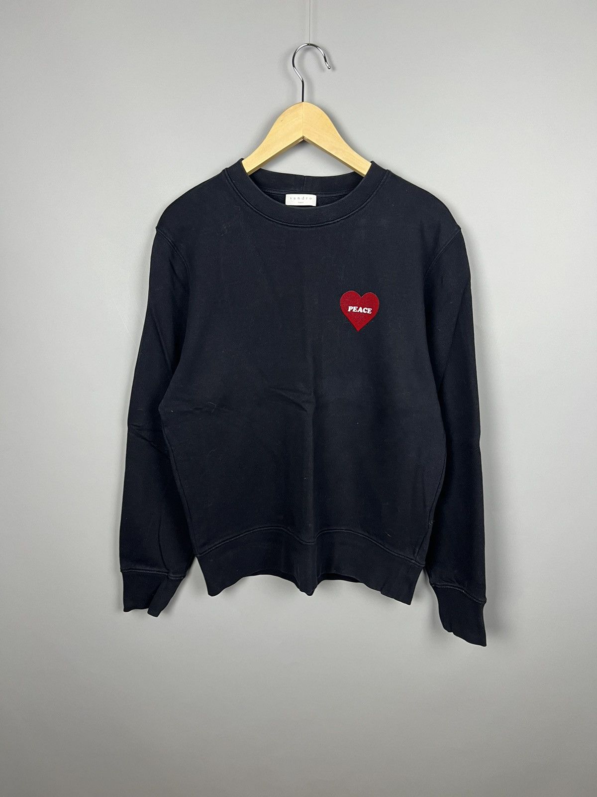 Sandro Sandro Peace Heart Sweatshirt Size US L / EU 52-54 / 3 - 1 Thumbnail