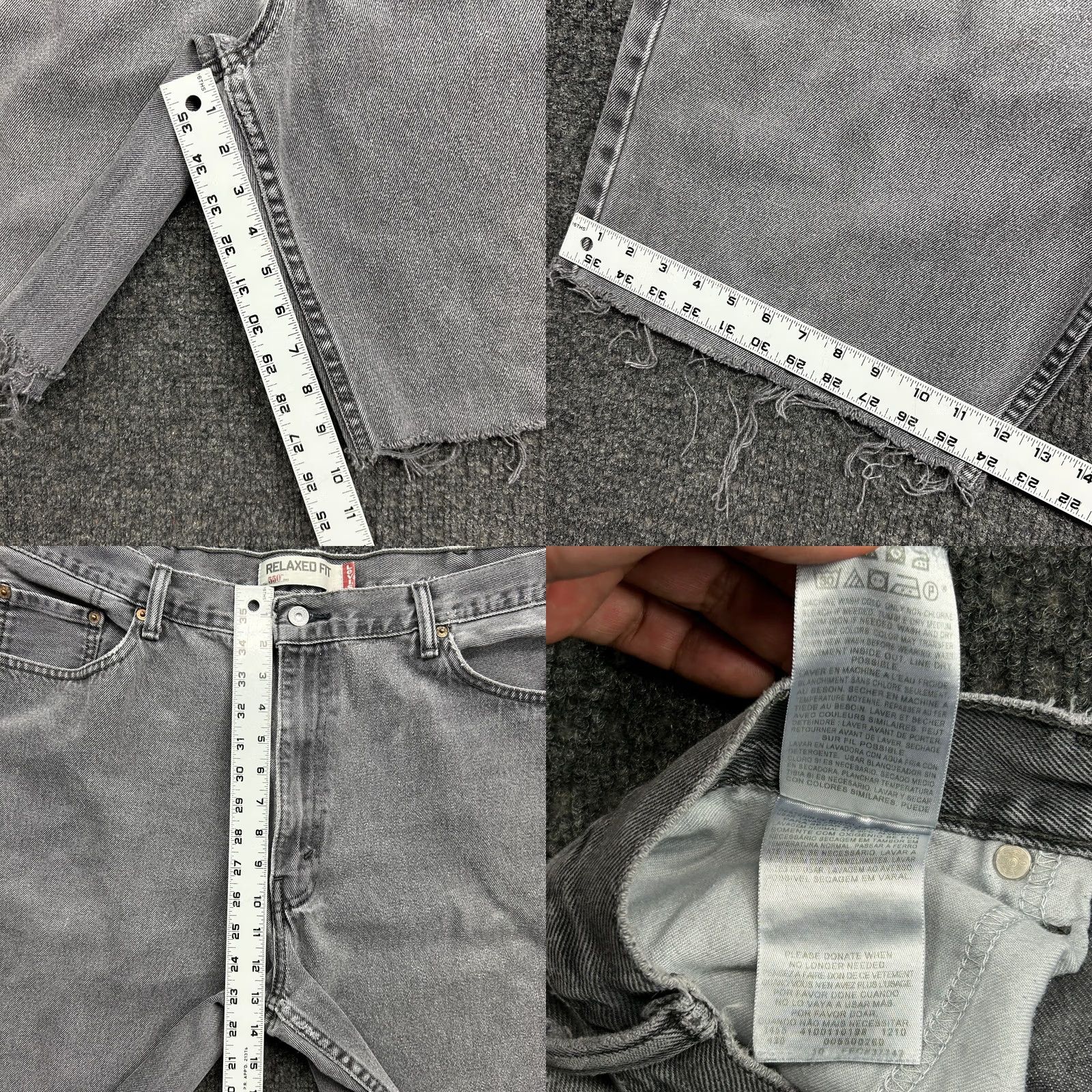 Levi's VINTAGE Levi’s Denim Jean Shorts Jorts 550 Relaxed Fit 42 Cutoff Faded Black y2k Mens Shorts Size US 42 / EU 58 - 8 Thumbnail