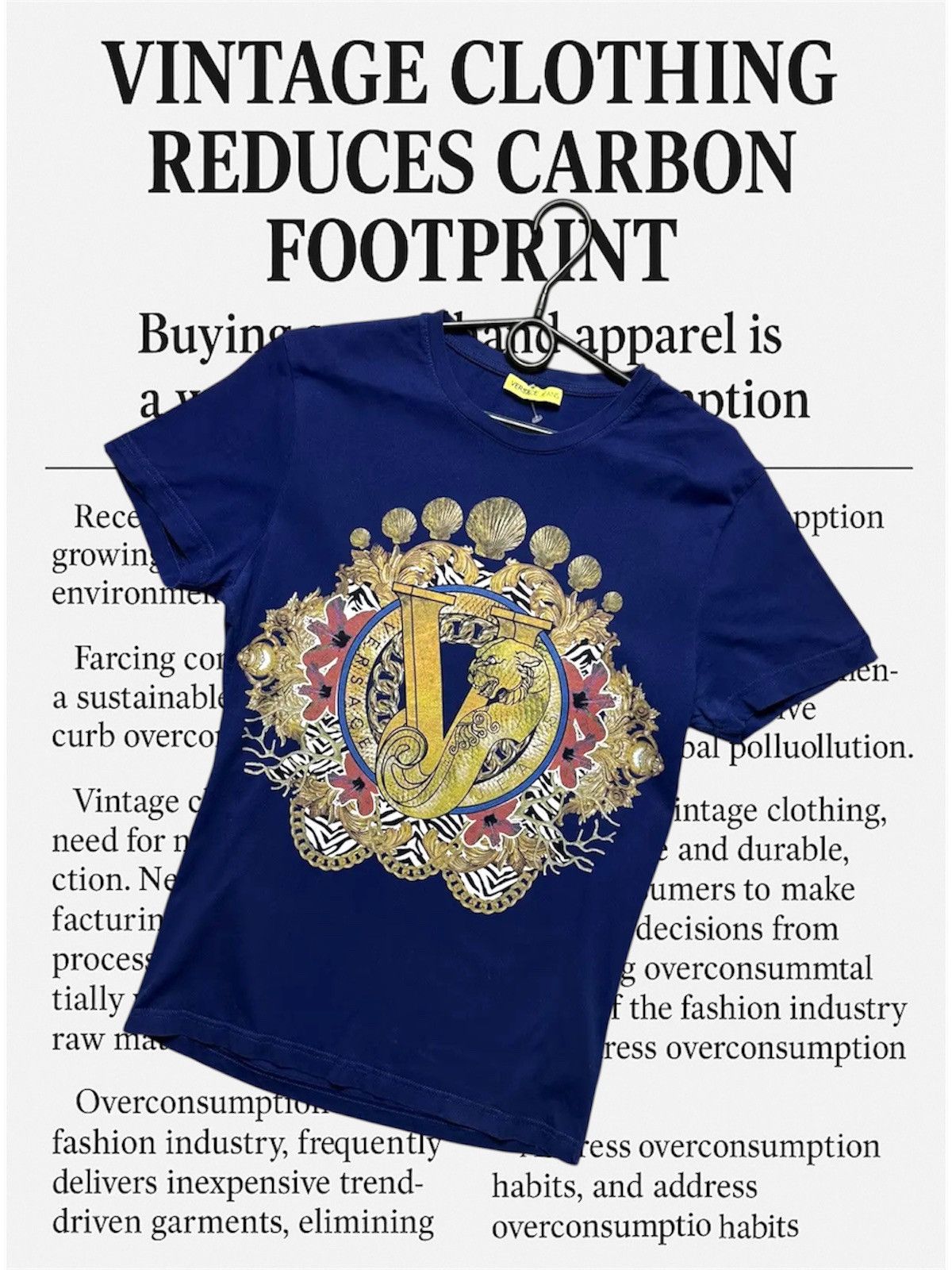 Vintage Versace luxury tee big central logo rare T-shirt S