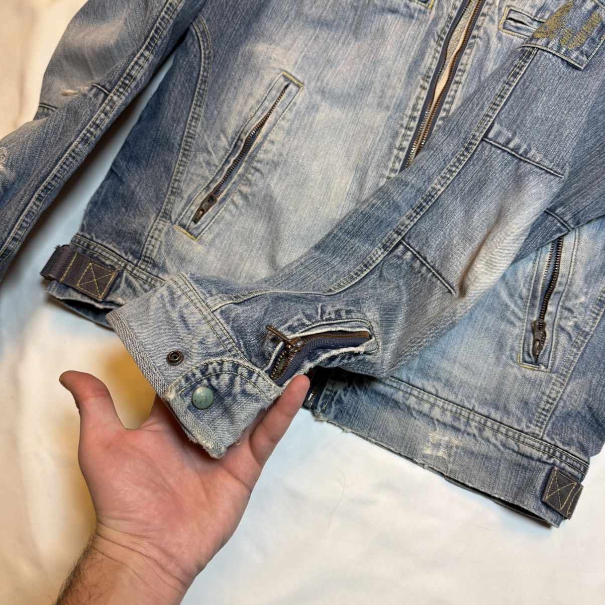 Jack & Jones Vintage Biker Denim Jacket Size US M / EU 48-50 / 2 - 5 Thumbnail