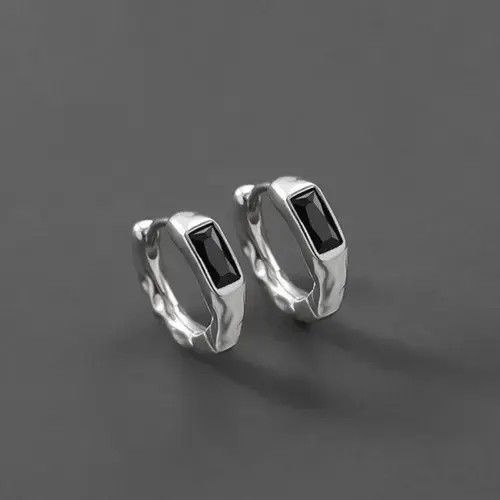 Other 925 Silver Plated Silver Hoop Earrings for Men Women Size ONE SIZE - 1 Thumbnail