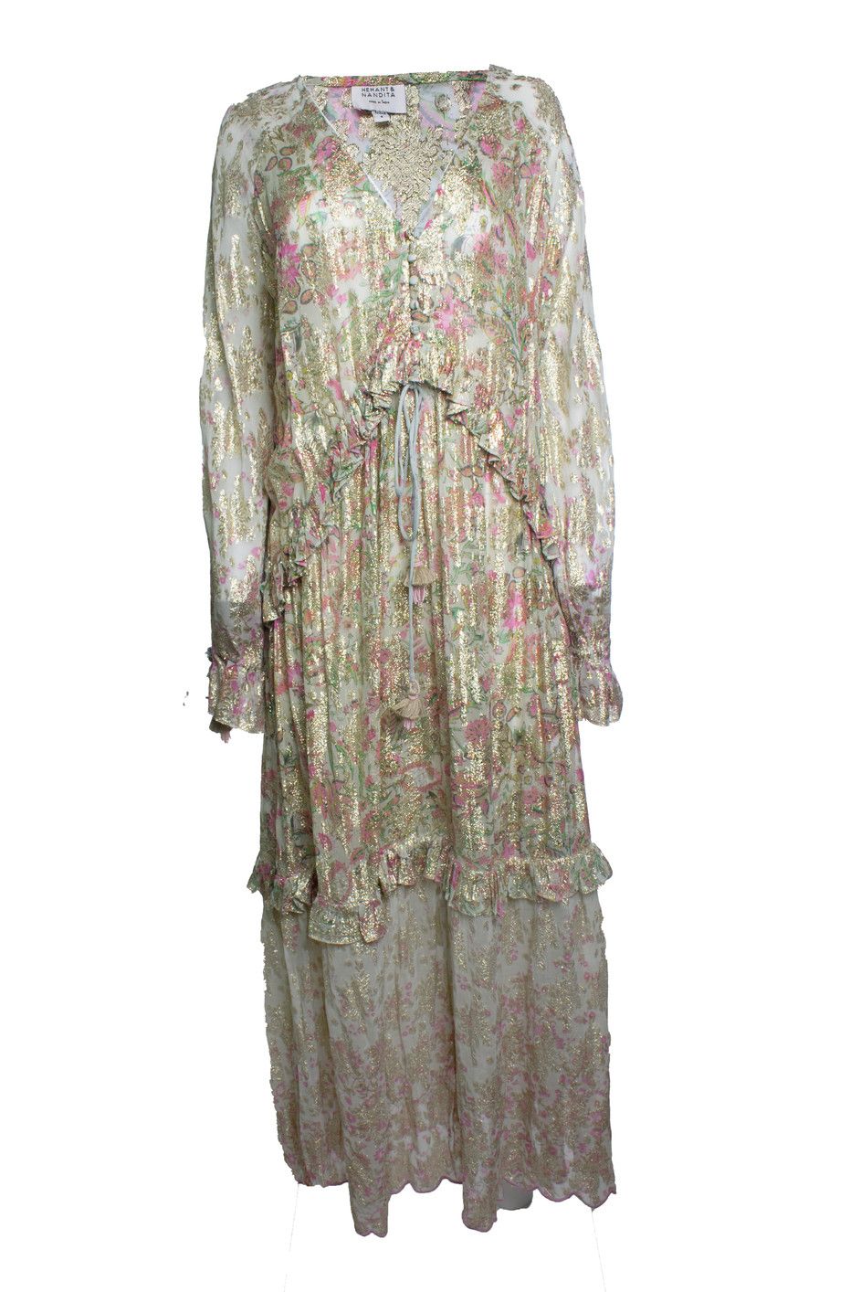 Hemant & Nandita Hemant & Nandita, floral lurex maxi dress Size S / US 4 / IT 40 - 1 Thumbnail