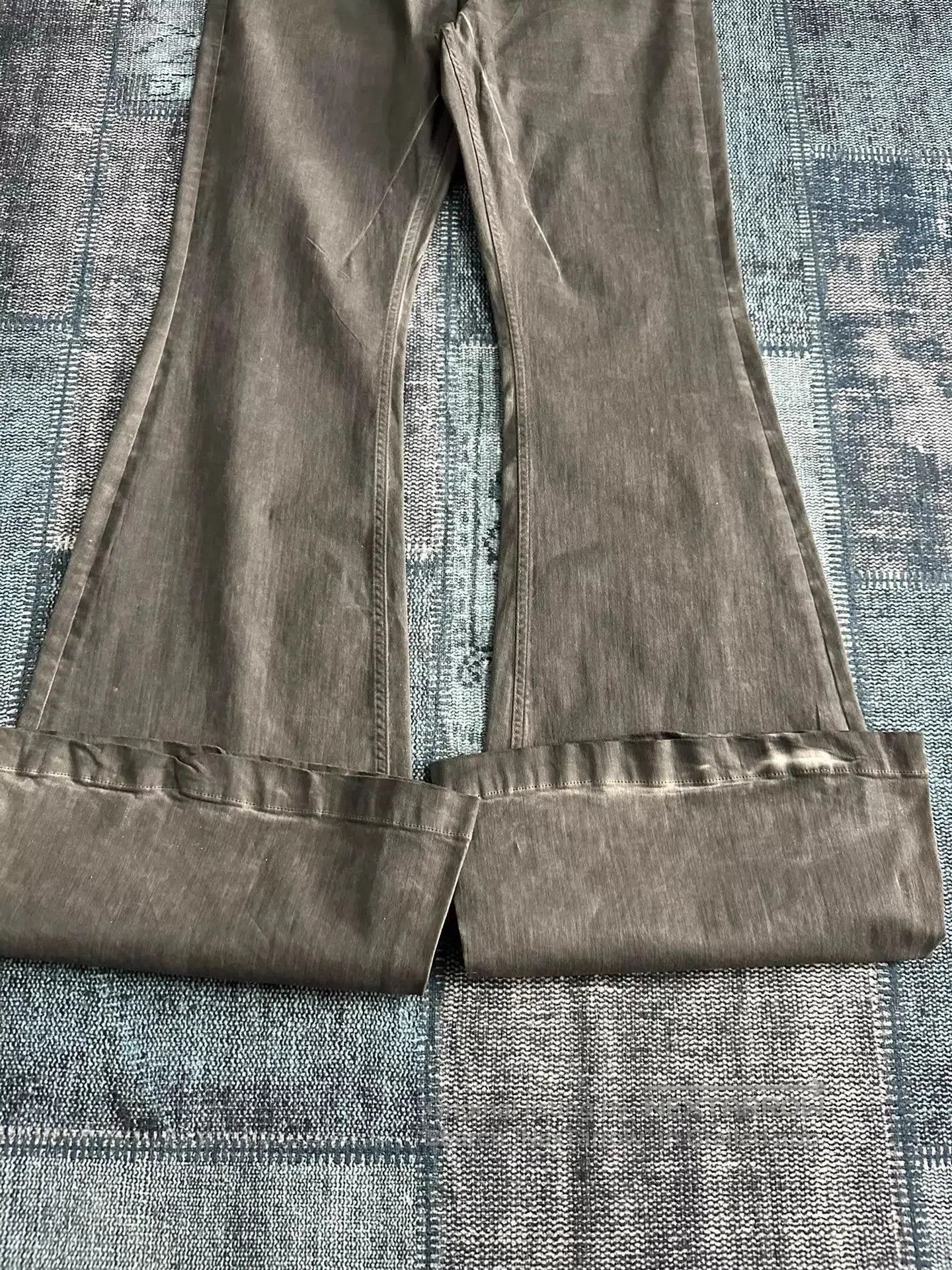 Rick Owens Gray Flared Denim Pants Size 30. Size US 30 / EU 46 - 2 Thumbnail