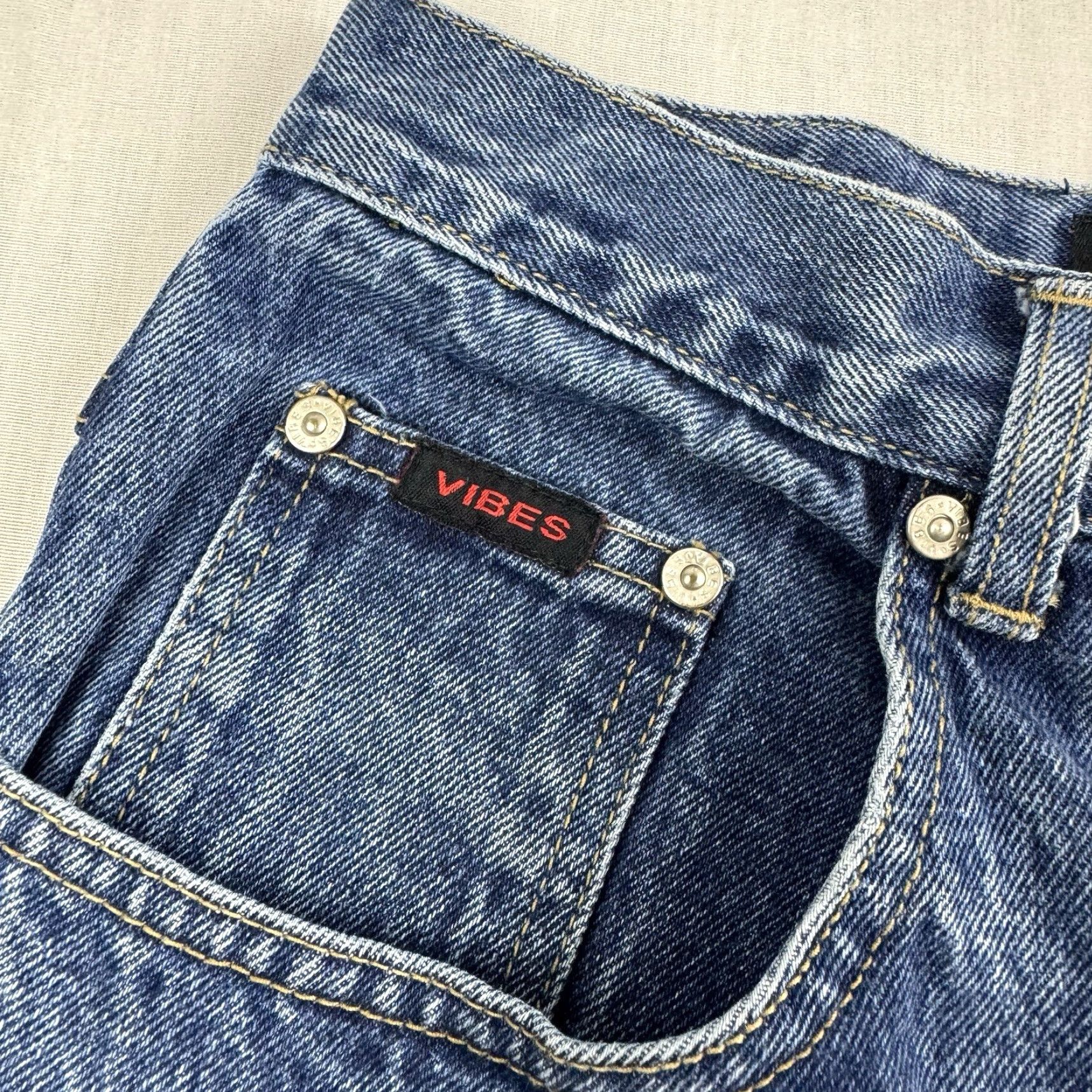 VIBE VINTAGE Vibes Baggy Jeans Men 32x27 Blue Relaxed Fit 90s Grunge Y2K Hip Hop Skate Style Size US 32 / EU 48 - 4 Thumbnail