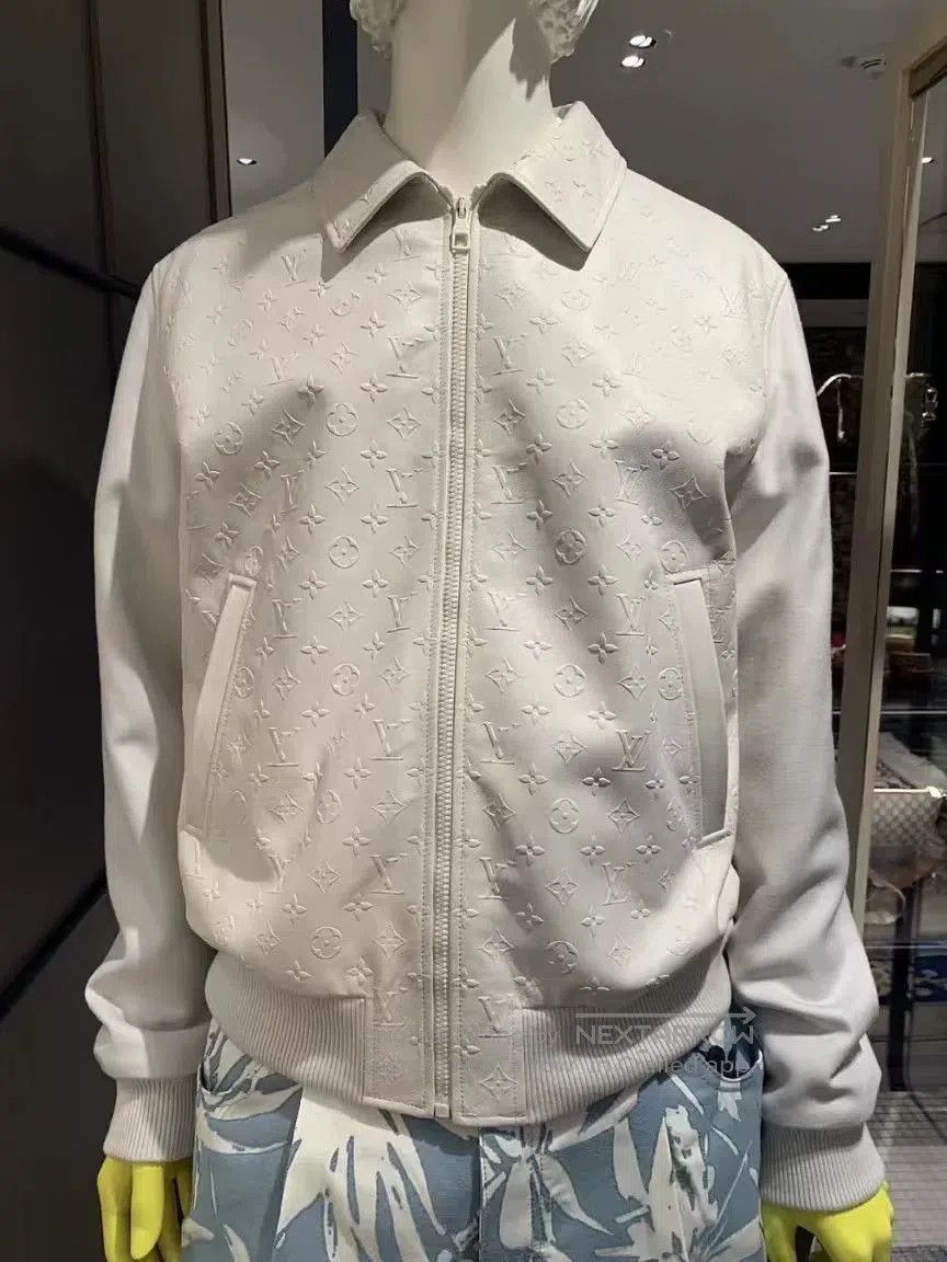 Louis Vuitton Louis Vuitton White Embossed Monogram Leather Jacket. Size US S / EU 44-46 / 1 - 5 Thumbnail