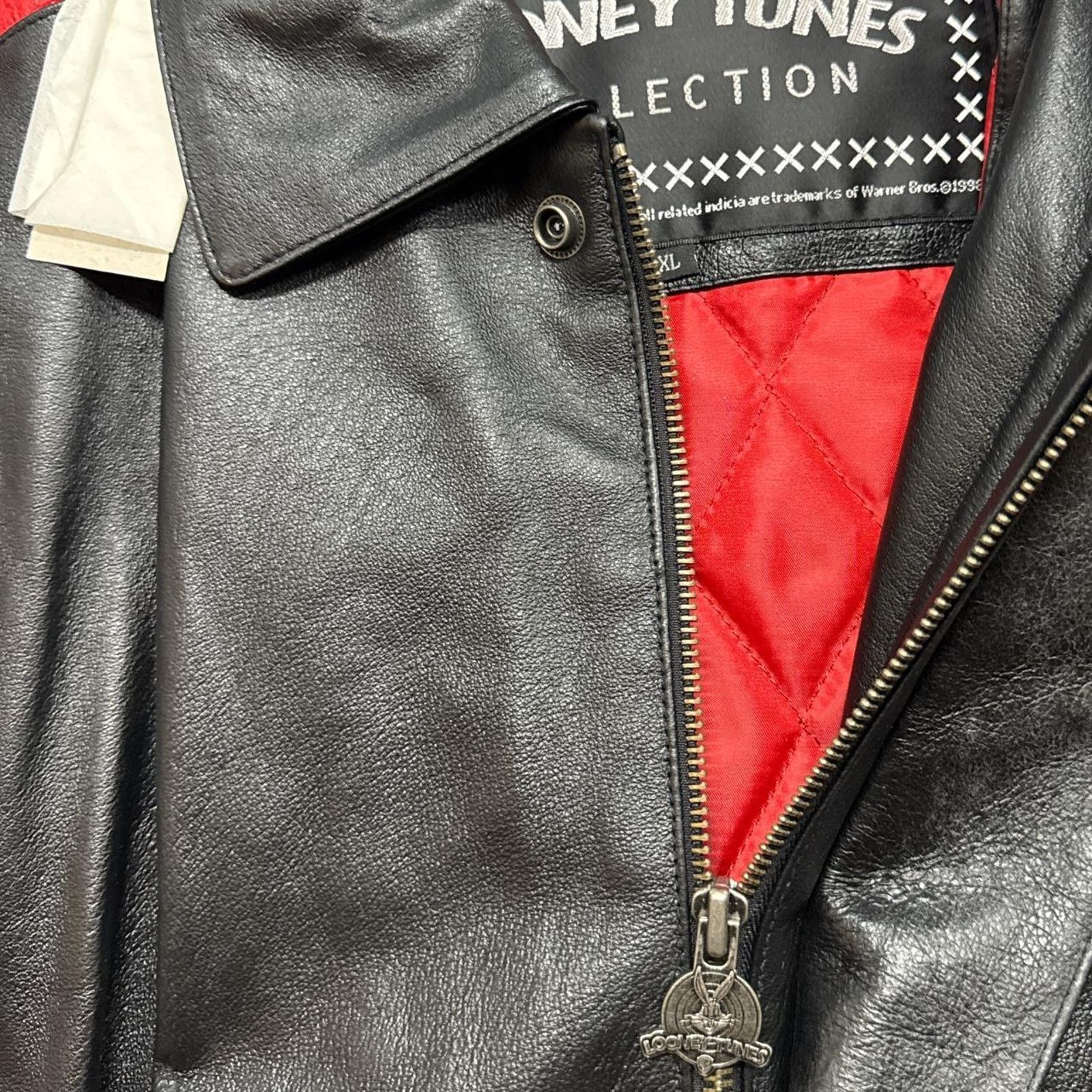 Vintage Vintage TAZ Tasmanian Devil USA Looney Tunes Leather Jacket Size US XL / EU 56 / 4 - 6 Thumbnail